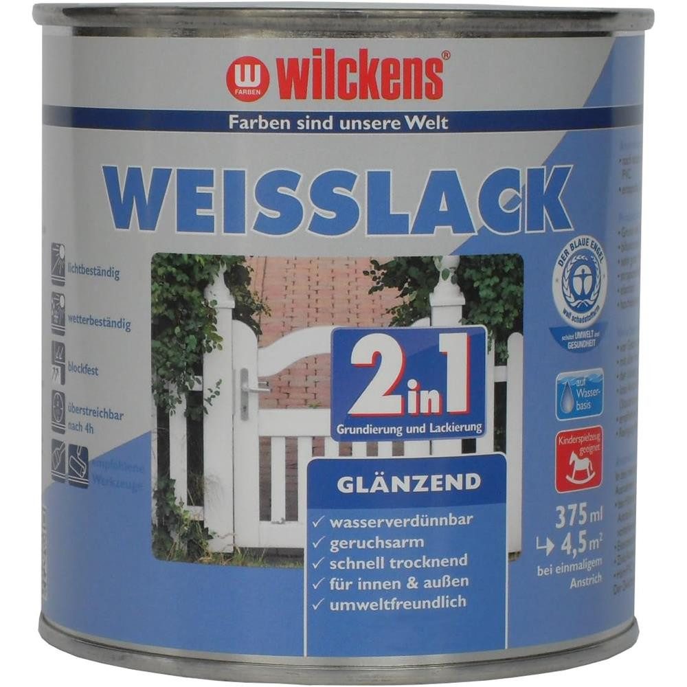 Wilckens Farben Weißlack glänzend weißer Lack, Grund- und Deckanstrich in einem Arbeitsschritt
