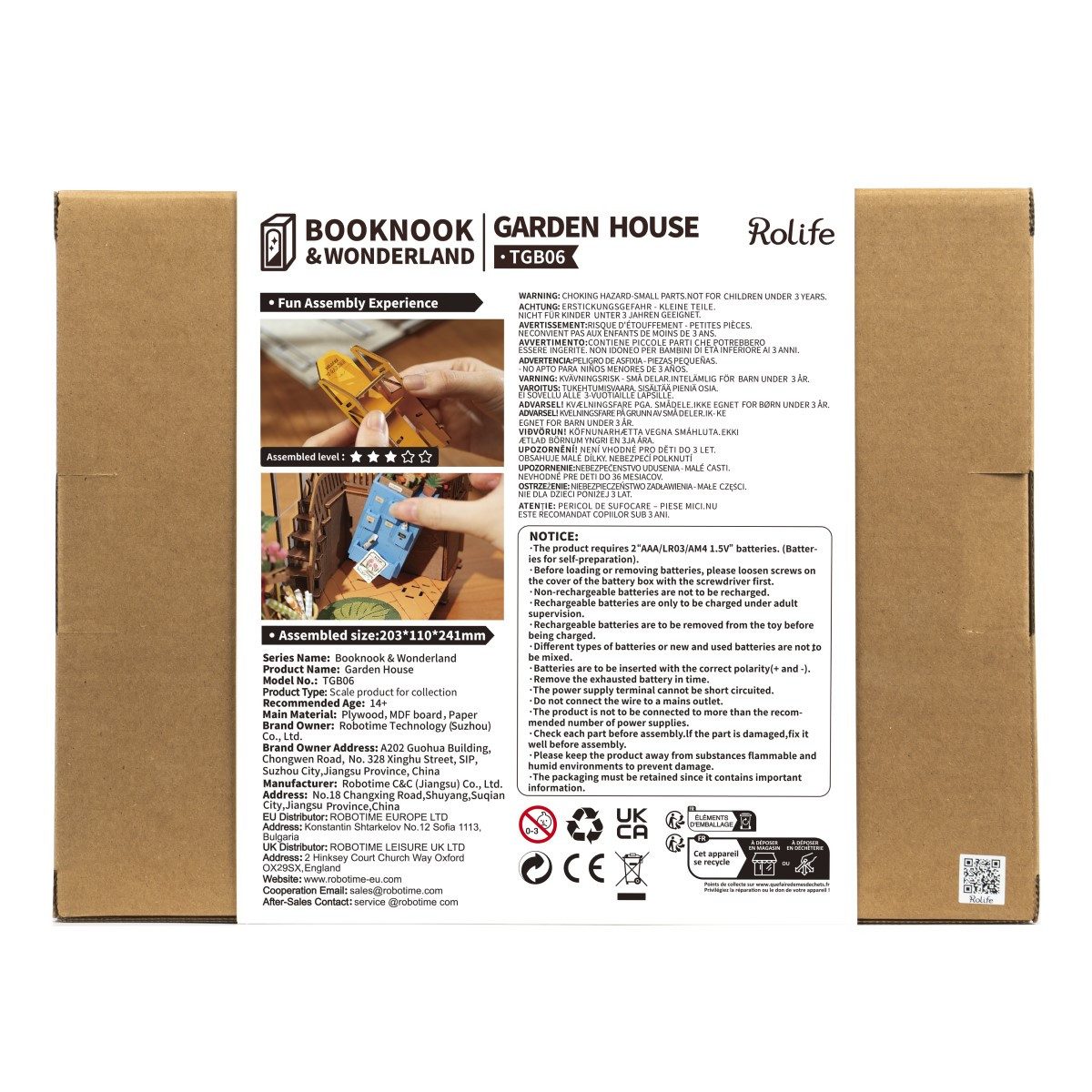 ROLIFE 3D-Puzzle Book Nook "Garden House", 176 Puzzleteile