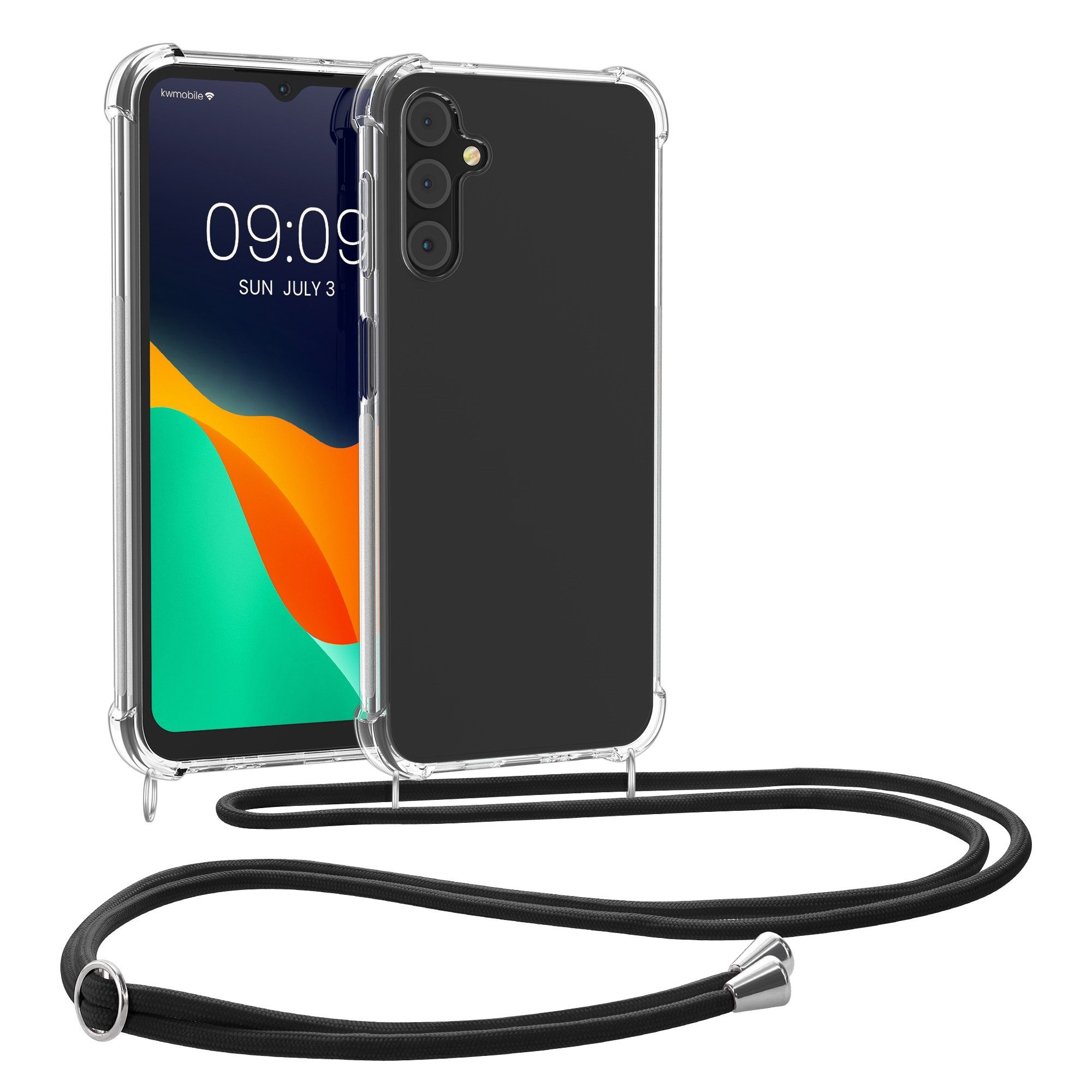 kwmobile Handyhülle Necklace Case für Samsung Galaxy A14 5G, Hülle Silikon mit Handykette - Band Handyhülle