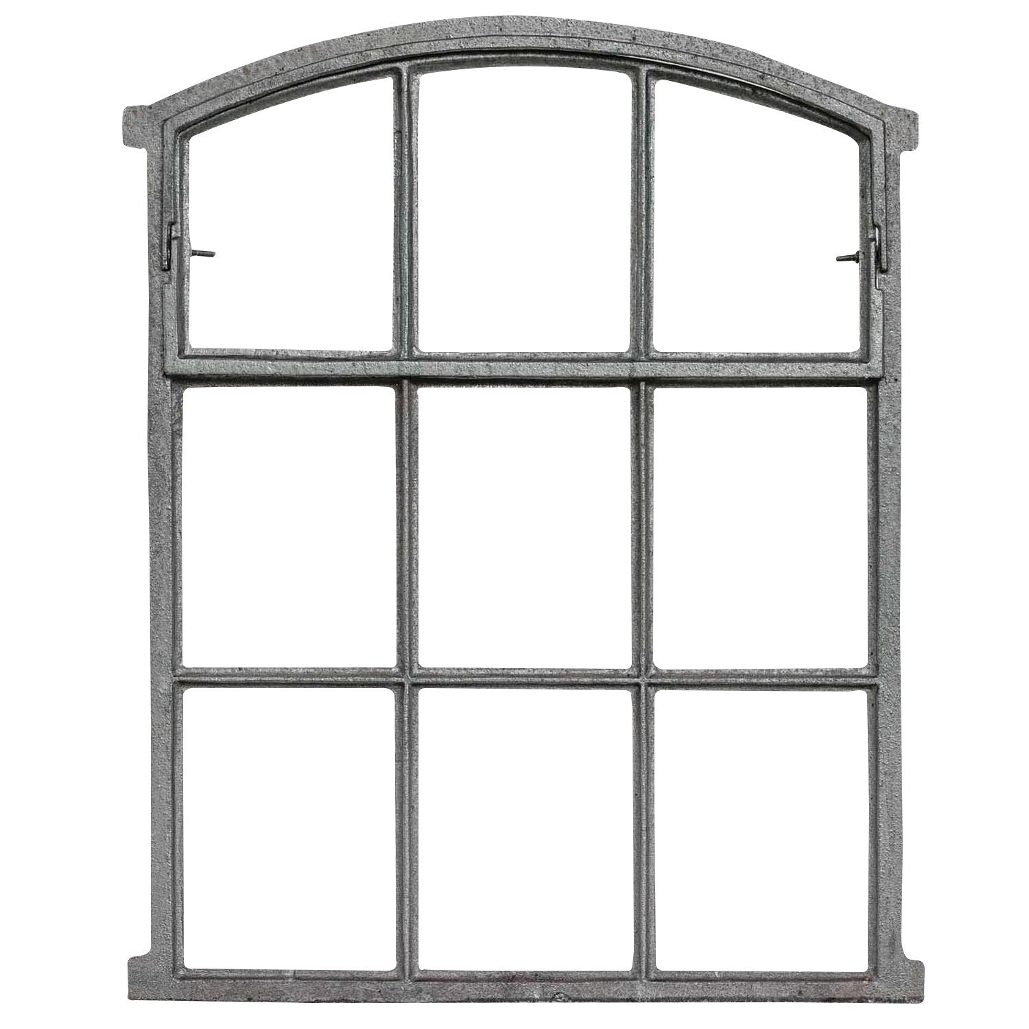 Dekoobjekt Fenster zum Öffnen grau Stallfenster Eisenfenster Eisen 71cm Antik-Sti