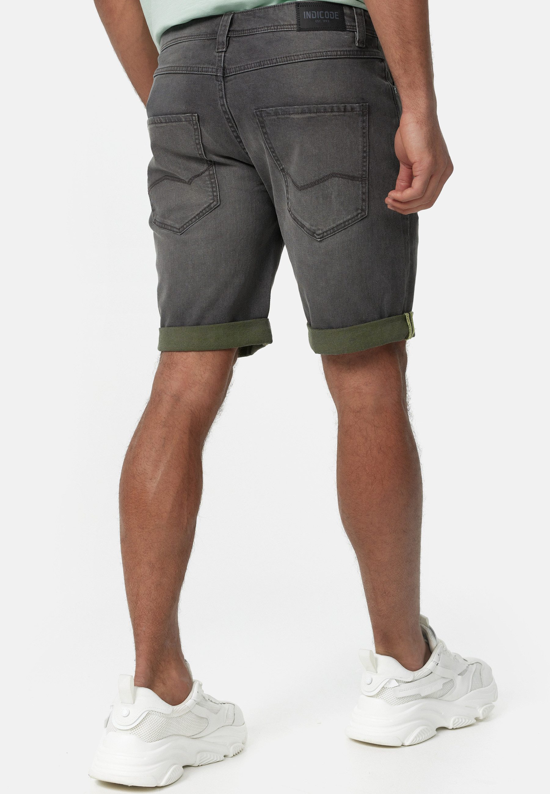 Indicode Jeansshorts Herren INZalento Jeans Shorts Herrenshorts aus elastischer Baumwoll-Qualität