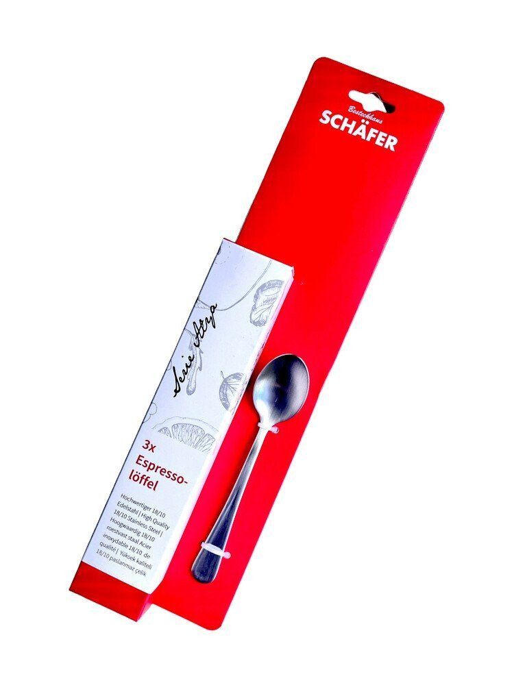 Schäfer Elektronik Besteck-Set 3x Besteck nach Wahl Menübesteck Serie Alya Edelstahl, Espressolöffel
