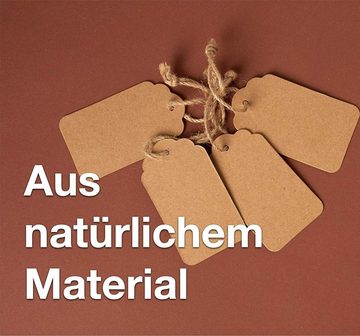 Bastelfreund® Geschenkkarte 120x Geschenkanhänger aus Kraftpapier mit Juteschnur Weihnachten, 3 vreschiedene Motive, inkl. Juteschnur