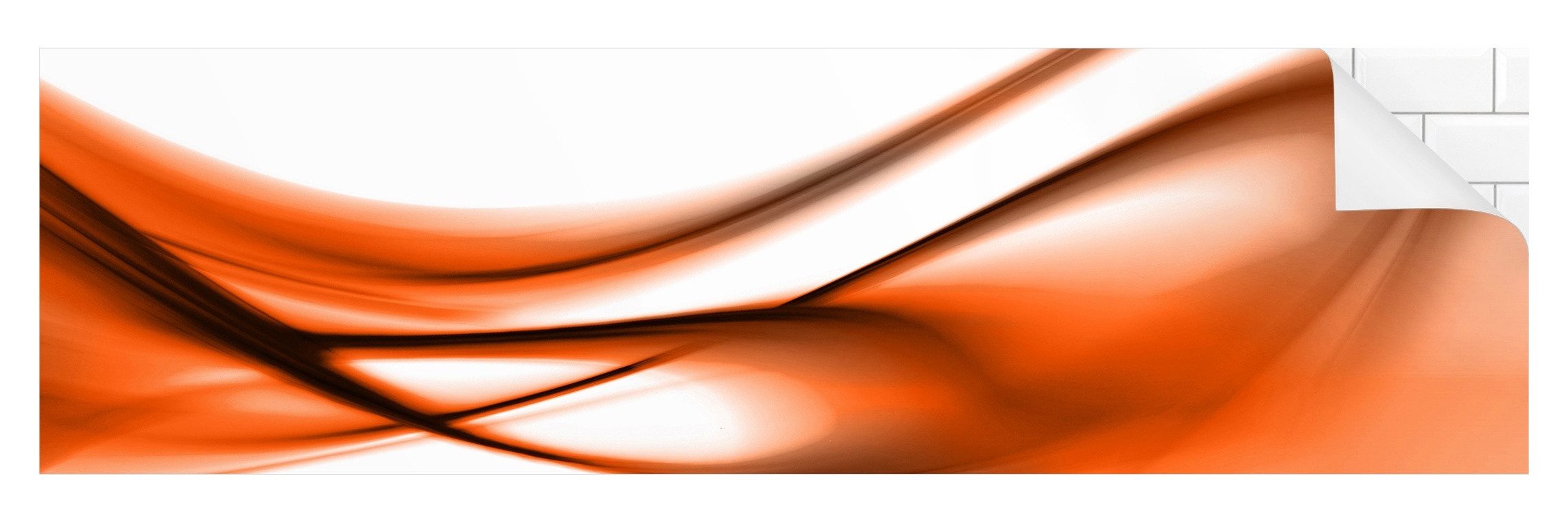 Bilderdepot24 Küchenrückwand braun dekor Abstrakt Wandpaneel Küche Orange Touch Wandverkleidung, (1-tlg., Nischenrückwand - für Fliesenspiegel ohne Bohren - matt), Spritzschutz Rückwand Küche Herd - Folie selbstklebend versch. Größen