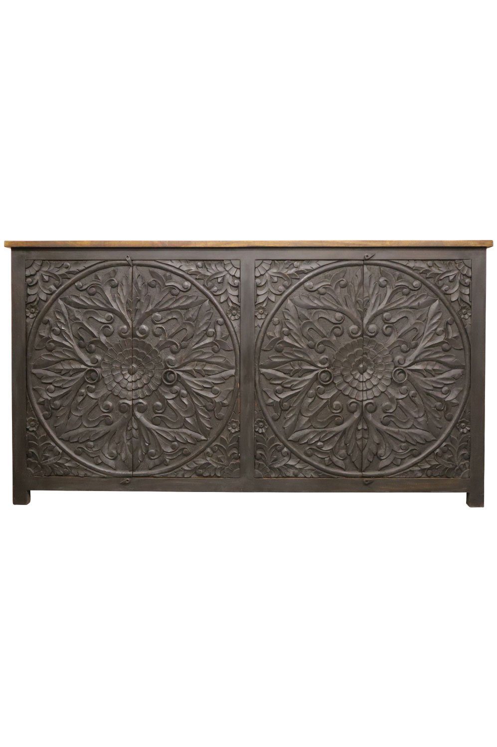 Marrakesch Orient & Mediterran Interior Sideboard Orientalisches Sideboard Faiza Kommode aus Massivholz, Schwarz 190 cm (1 St), Handarbeit