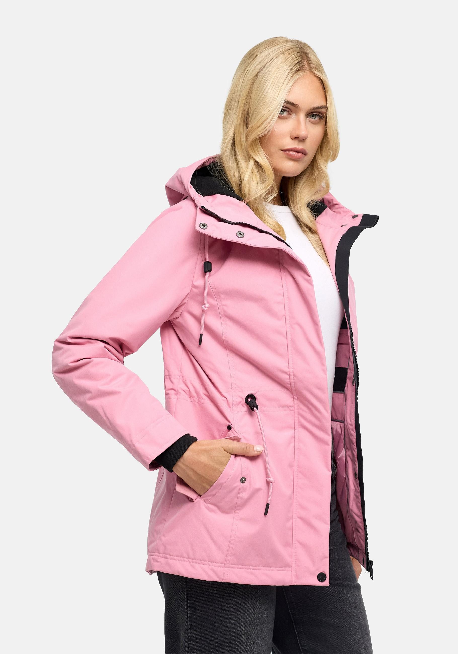 Navahoo Winterjacke Nibellaa 14 Warme Damen Jacke mit Taillenzugkordel
