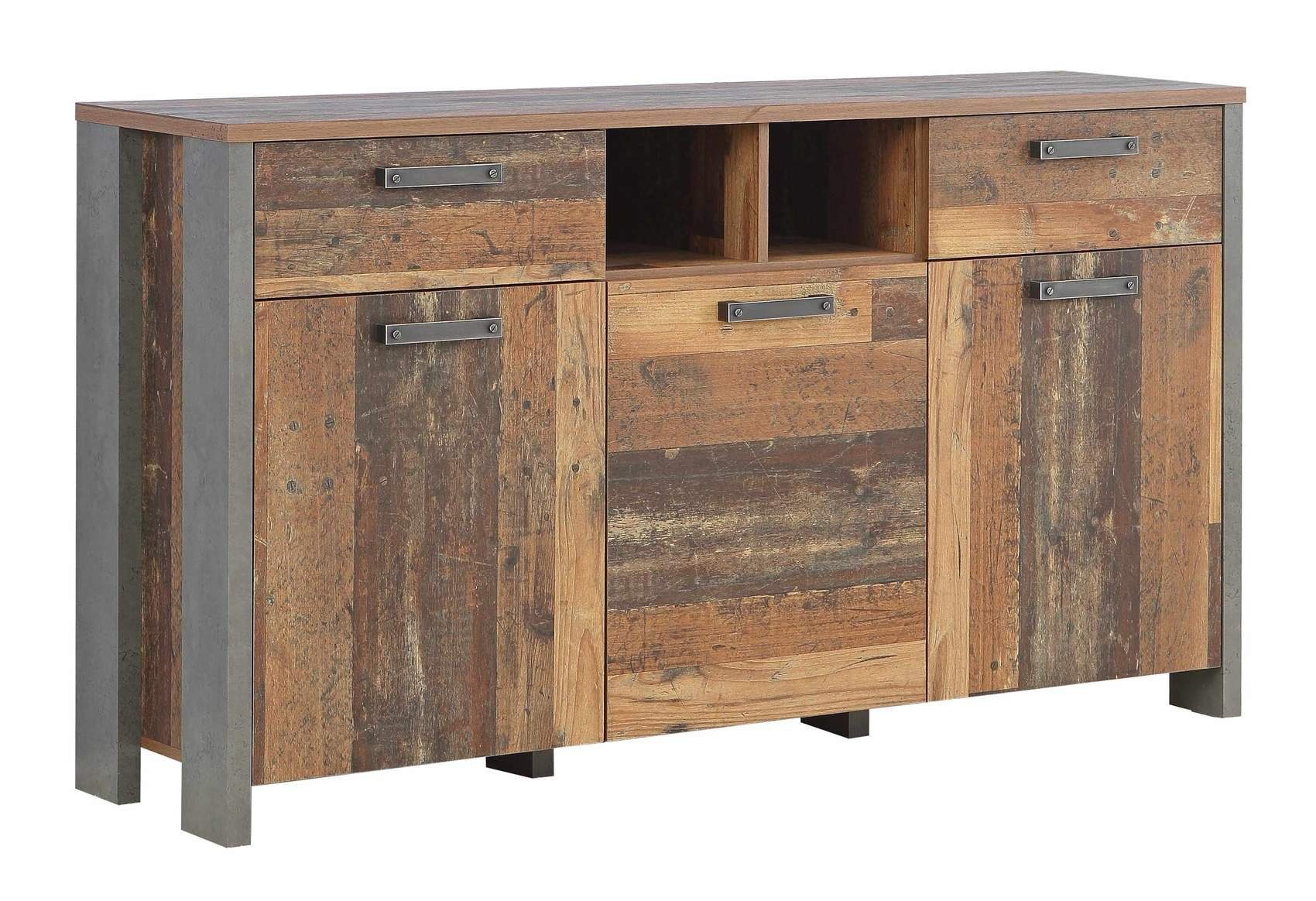 Forte Möbel Sideboard »Sideboard CLIF 3 Türen 2 Schubladen Optik: Old Wood  Vintage von Forte« online kaufen | OTTO