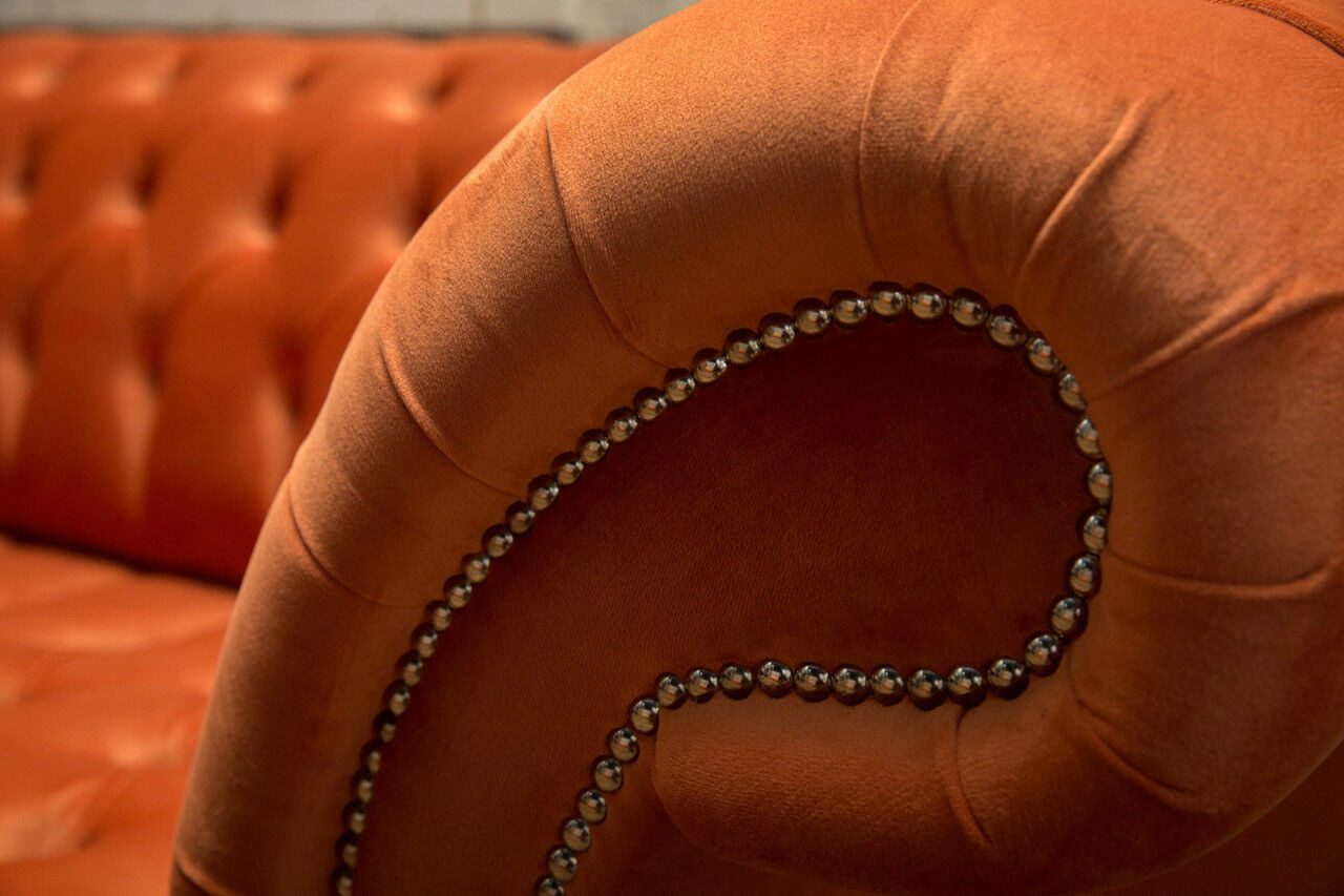 Xlmoebel Chesterfield-Sofa Luxuriöses Chesterfield-Sofa aus hochwertigem Textil, Hergestellt in Europa