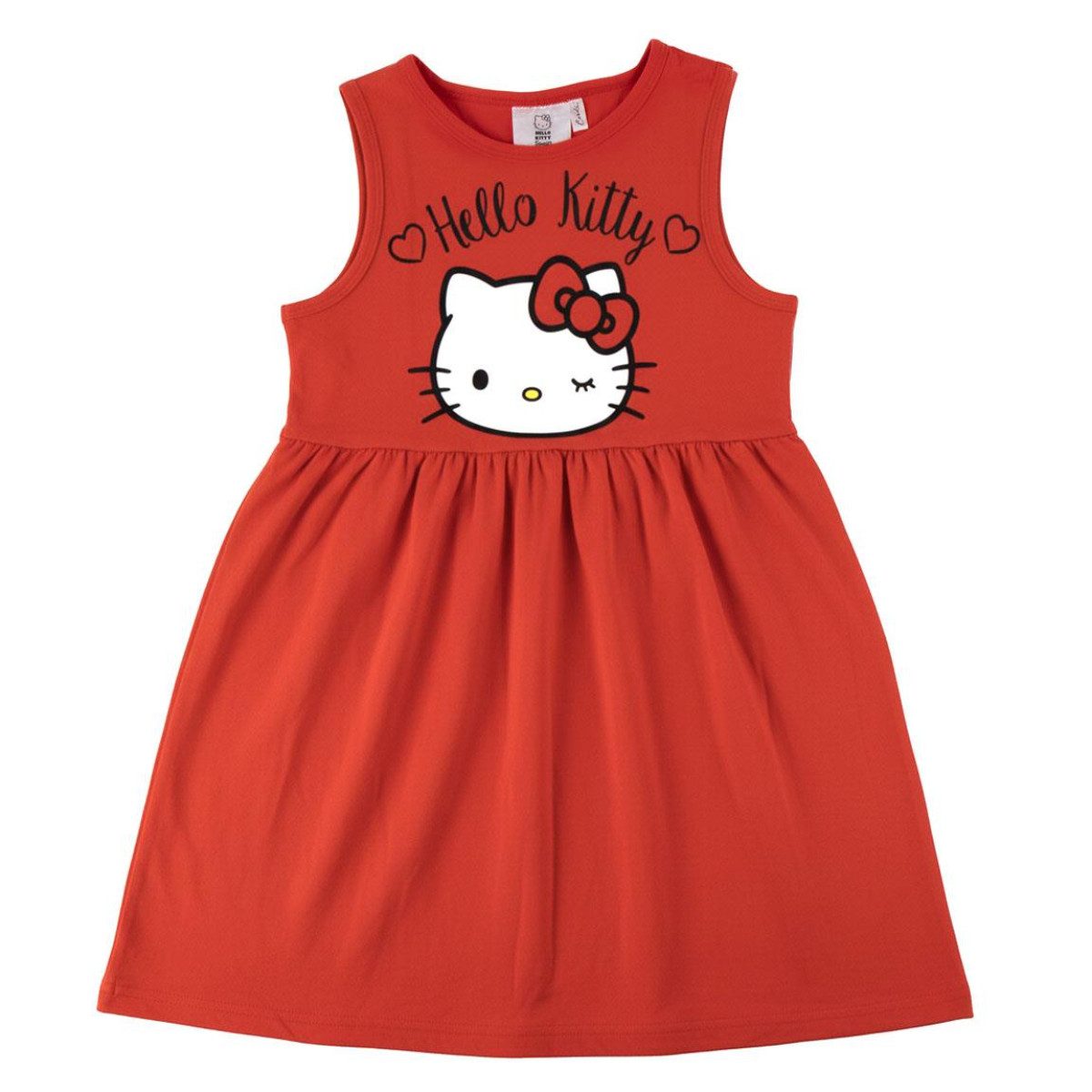 Hello Kitty Sommerkleid Kinder Kleid Sommerkleid Freizeit Baumwolle Single Jersey