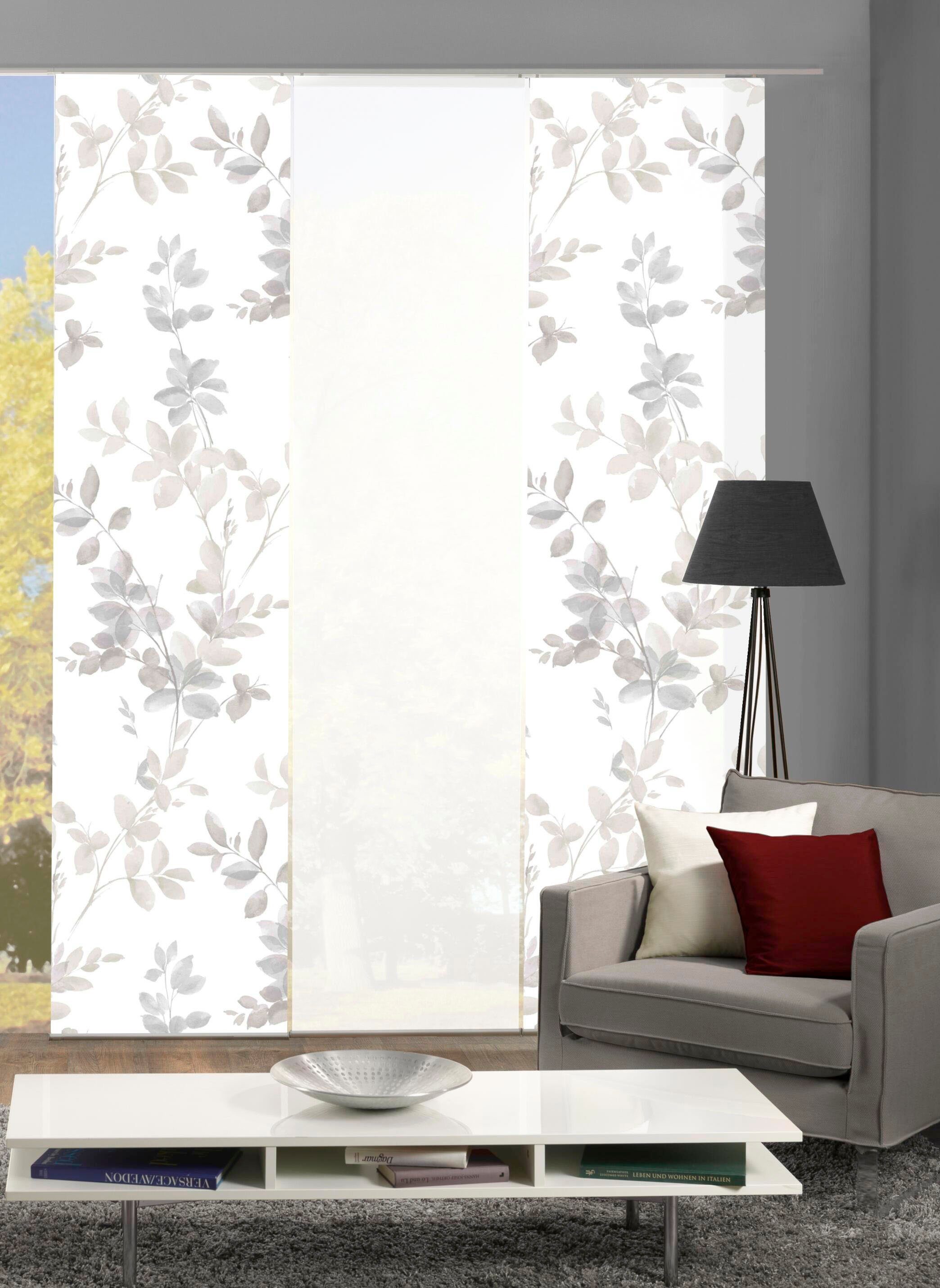 HOME WOHNIDEEN Schiebegardine 3er SET (3 St), Paneelwagen, blickdicht, Schiebevorhang Digidruck 3er Set AYLA
