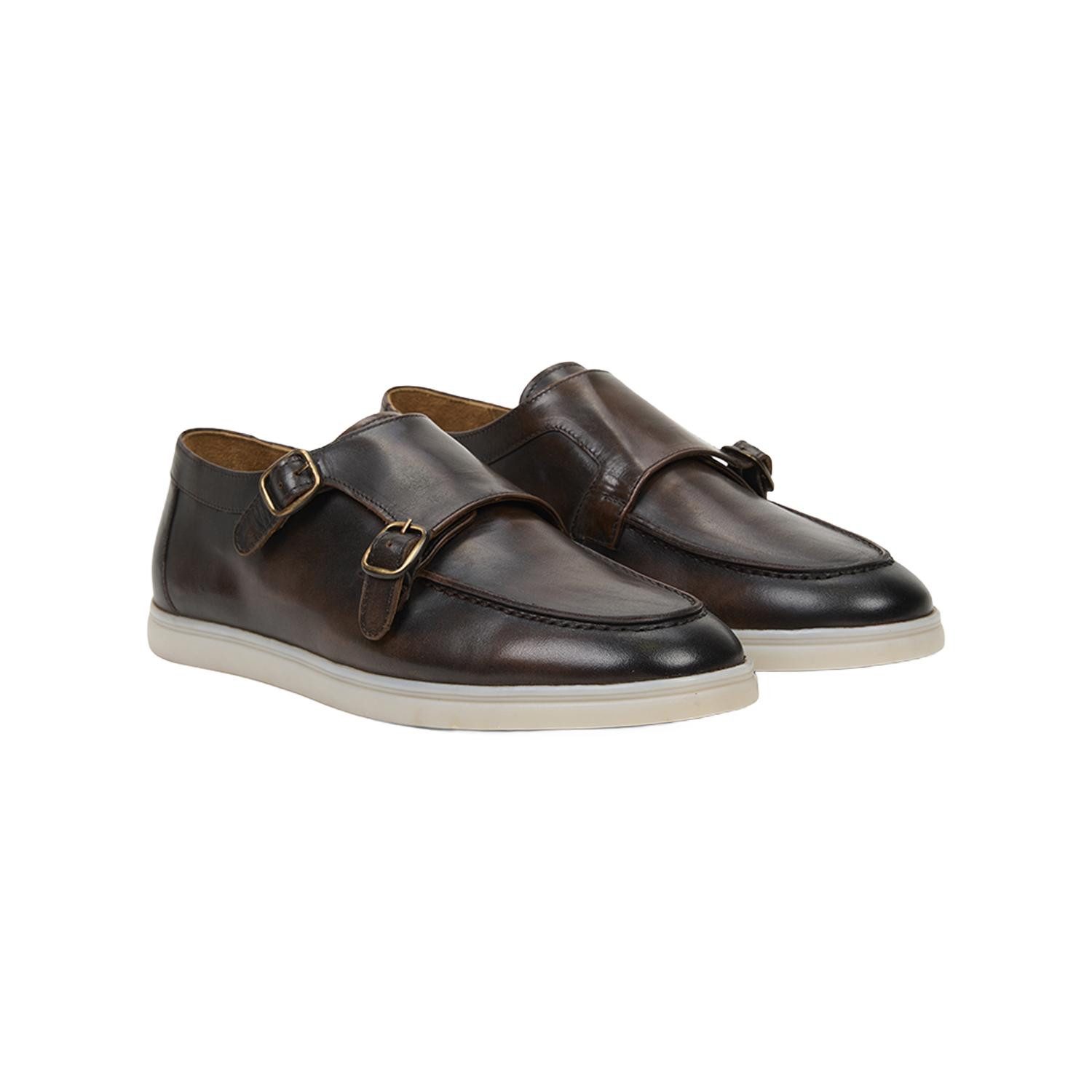 Desa DESA Herren-Doppelmonk-Schuhe aus Leder Walkingschuh