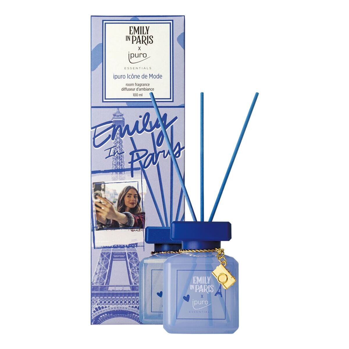 IPURO Raumduft Icône de Mode, 100 ml, Glasflakon mit Rattan-Holzstäbchen