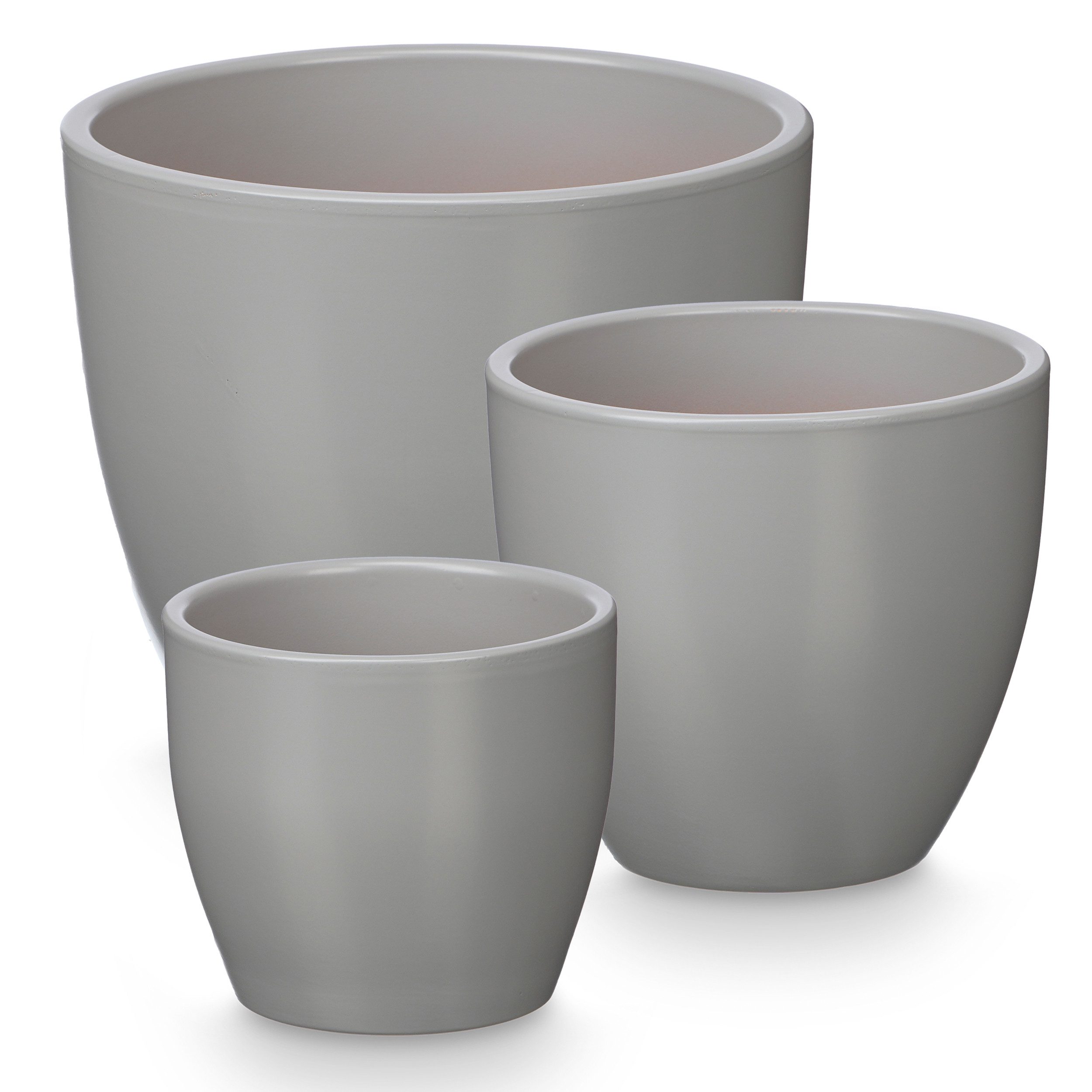 Übertopf 3er Set Blumenübertöpfe aus Keramik - Blumentopf- Keramikübertopf