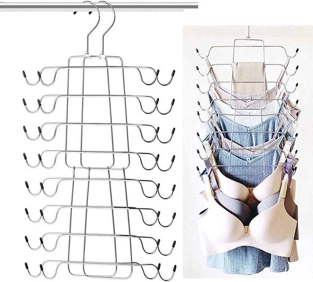 WaKuKa Mehrfach-Kleiderbügel 2-Pack Folding Space Saving Hanger Wardrobe Organizer, (2-tlg)