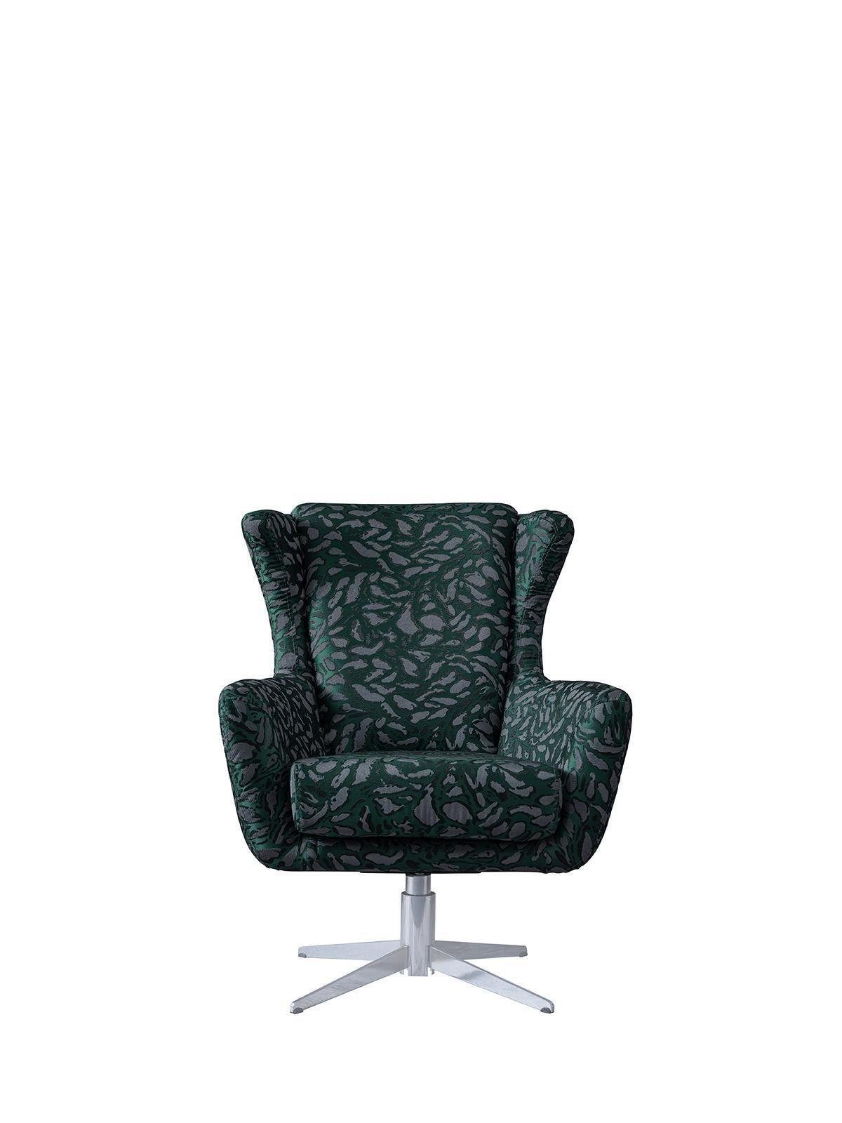 JVmoebel Armlehnstuhl Wunderschöner grüner Stuhl einer Blume zum Entspannen