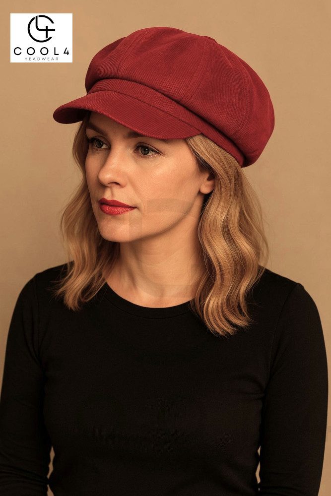 Cool4 Ballonmütze Feincord Baker Boy Newsboy Cap