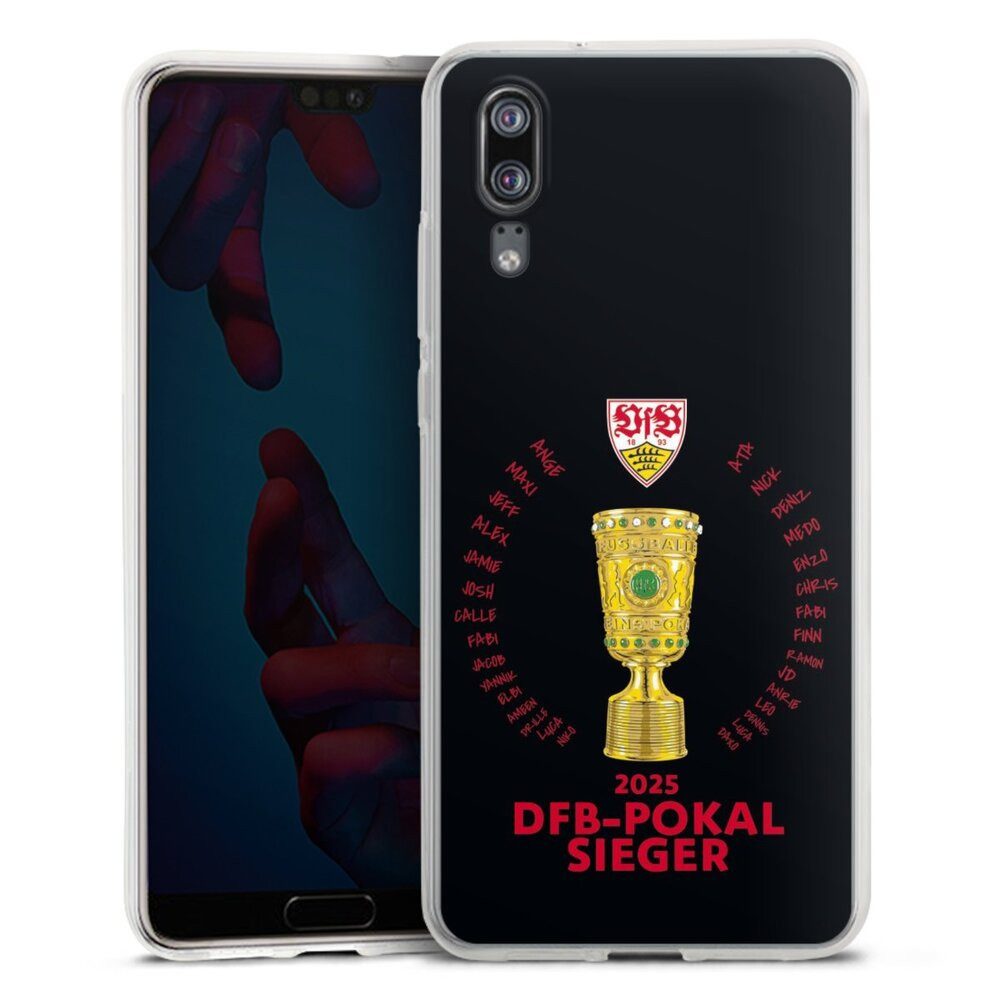 DeinDesign Handyhülle VfB Stuttgart Pokal Offizielles Lizenzprodukt, Huawei P20 Silikon Hülle Bumper Case Handy Schutzhülle