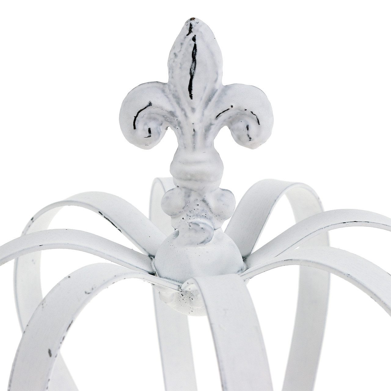 Posiwio Gartenfigur Metallkrone Weiß Ø13cm H17,5cm - Vintage Shabby Chic günstig online kaufen