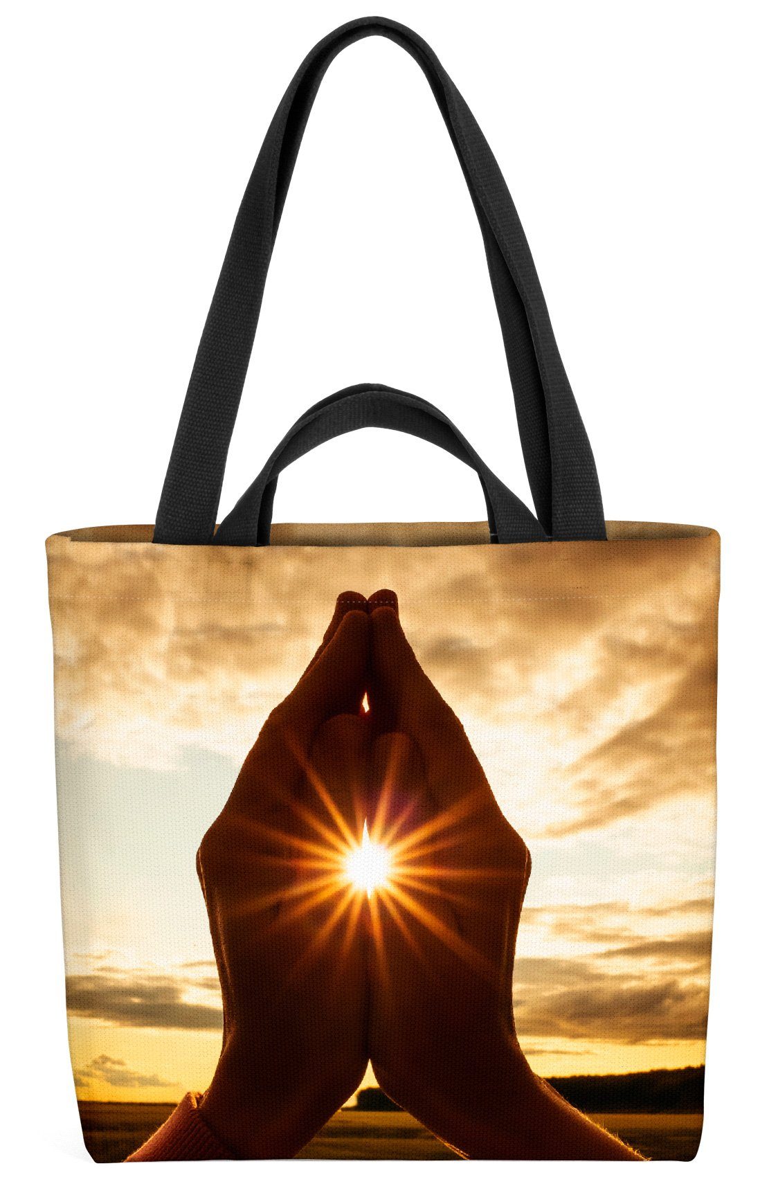 Hände Henkeltasche Ents (1-tlg), Yoga Namaste Namaste Sonnenaufgang VOID Sonne Hände Spirituelle