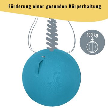 LEITZ Sitzball Ergo (Medizinball inkl. Pumpe, für Büro & HomeOffice), ergonomischer Gymnastikball