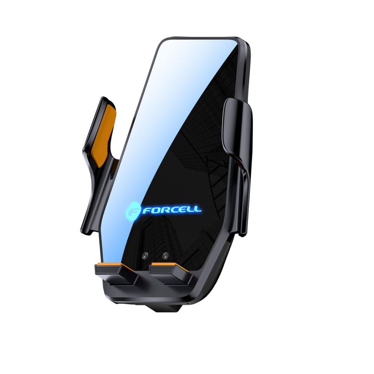 Forcell Handy-Halterung HS6, (bis 6,8 Zoll, Einzelartikel, Halterung, USB-C Kabel, Lüftungs- und Scheibenhalter, 15 W Wireless Charging, Sensor-Automatik, LED-Beleuchtung)