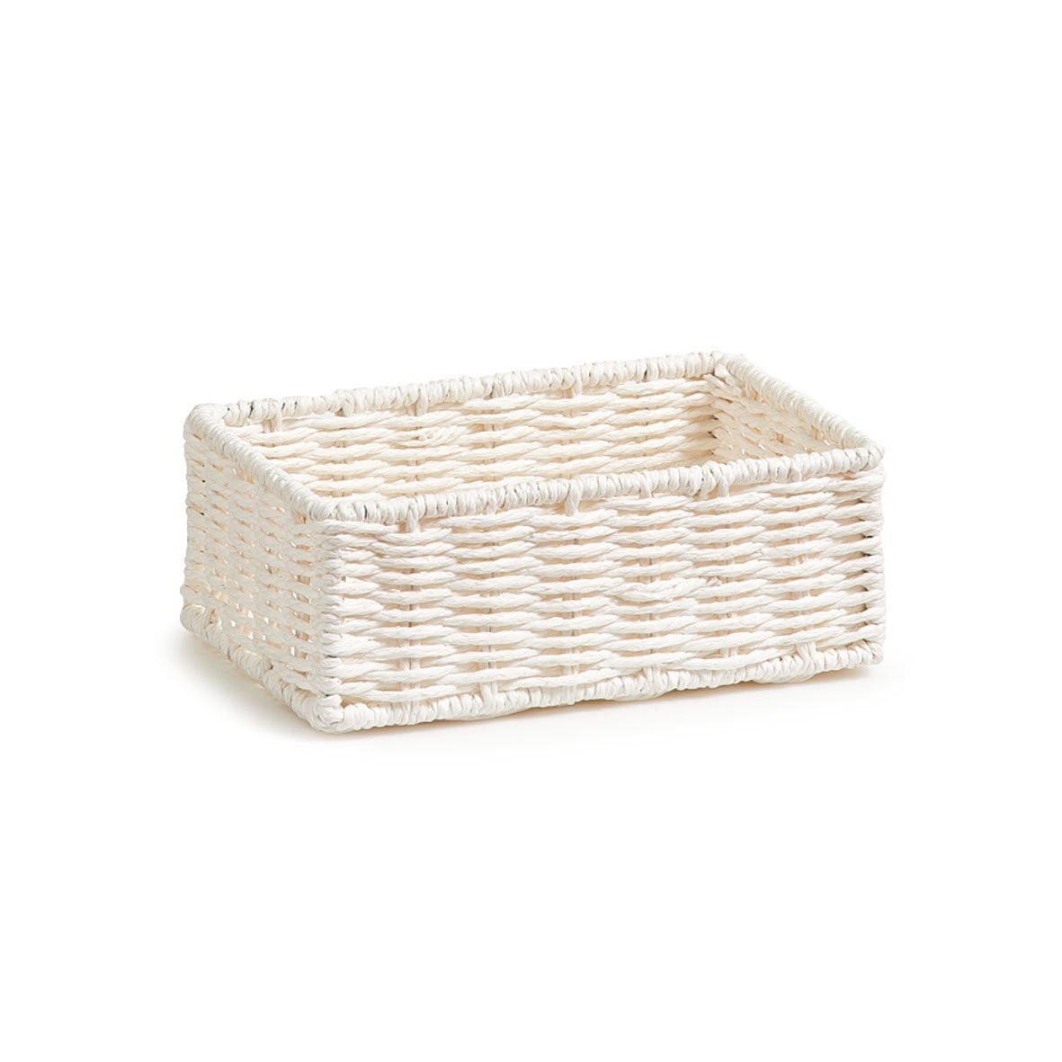 Zeller Present Aufbewahrungskorb Aufbewahrungskörbchen-Set, 2-tlg., weiß, Papiergeflecht, 20 x 14 x 7 & 24 x 18 x 9 cm – Bild 3 von 4