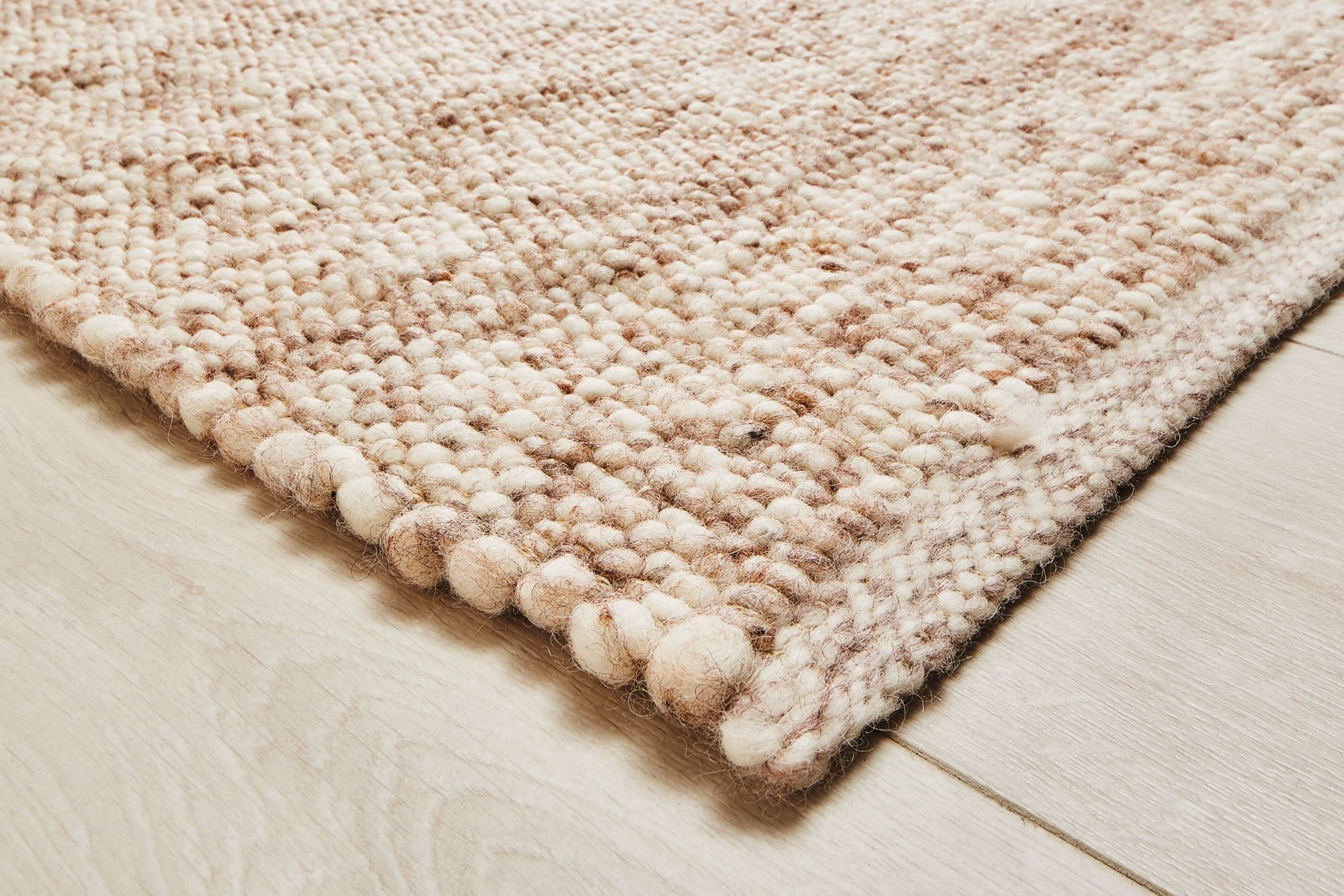 Steffensmeier Wollteppich Stillach mit Fusselstopp, Rechteckig, Handwebteppich, Handweb Teppich, gewalkt