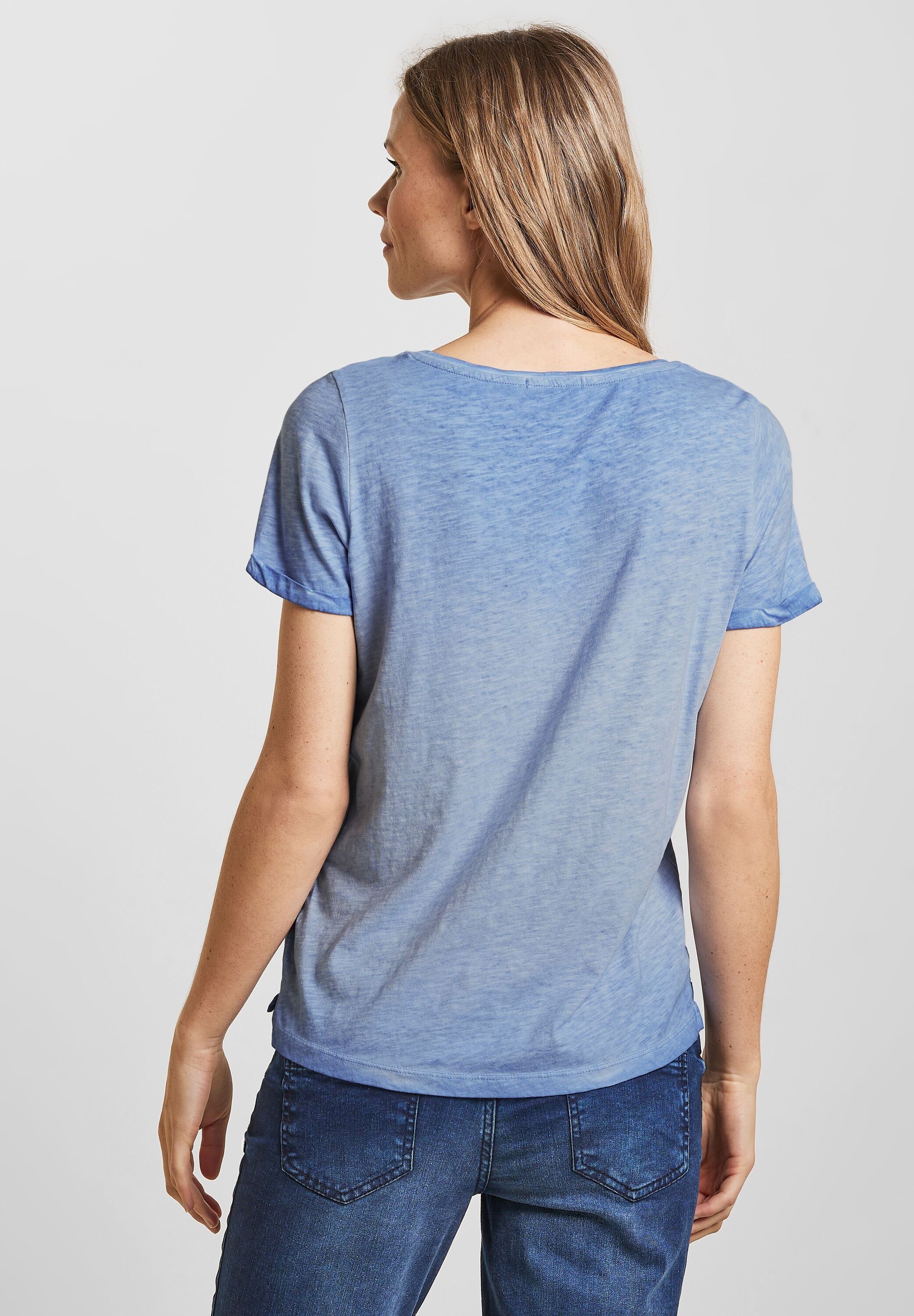 Unifarbe blue campanula Blusenshirt in Cecil