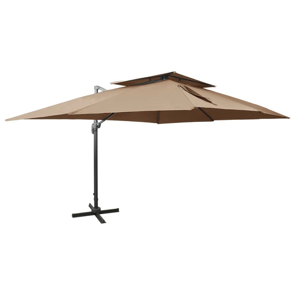 vidaXL Ampelschirm, Ampelschirm mit Lüftung 400x300 cm Taupe
