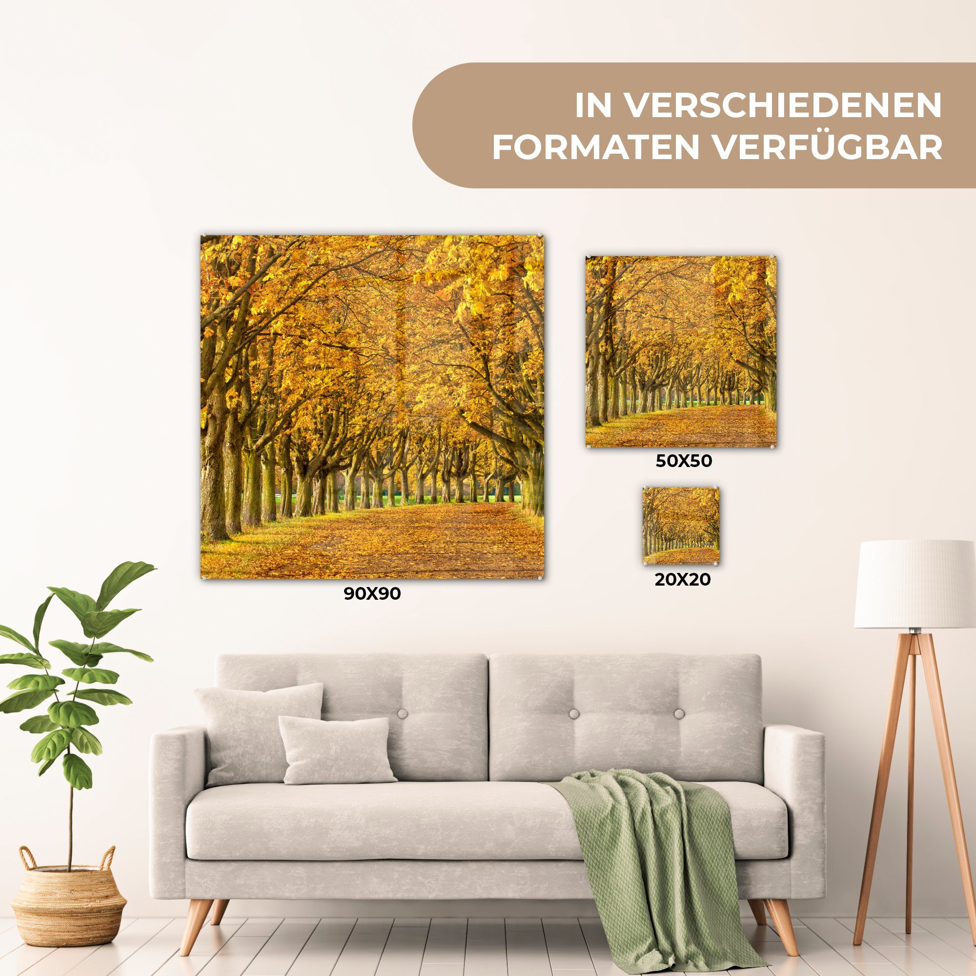 MuchoWow Acrylglasbild (1 Glas Foto - auf Deutschland, St), - auf Glasbilder Kastanienbäume Wanddekoration im Wandbild - Viele Bilder Glas europäischen