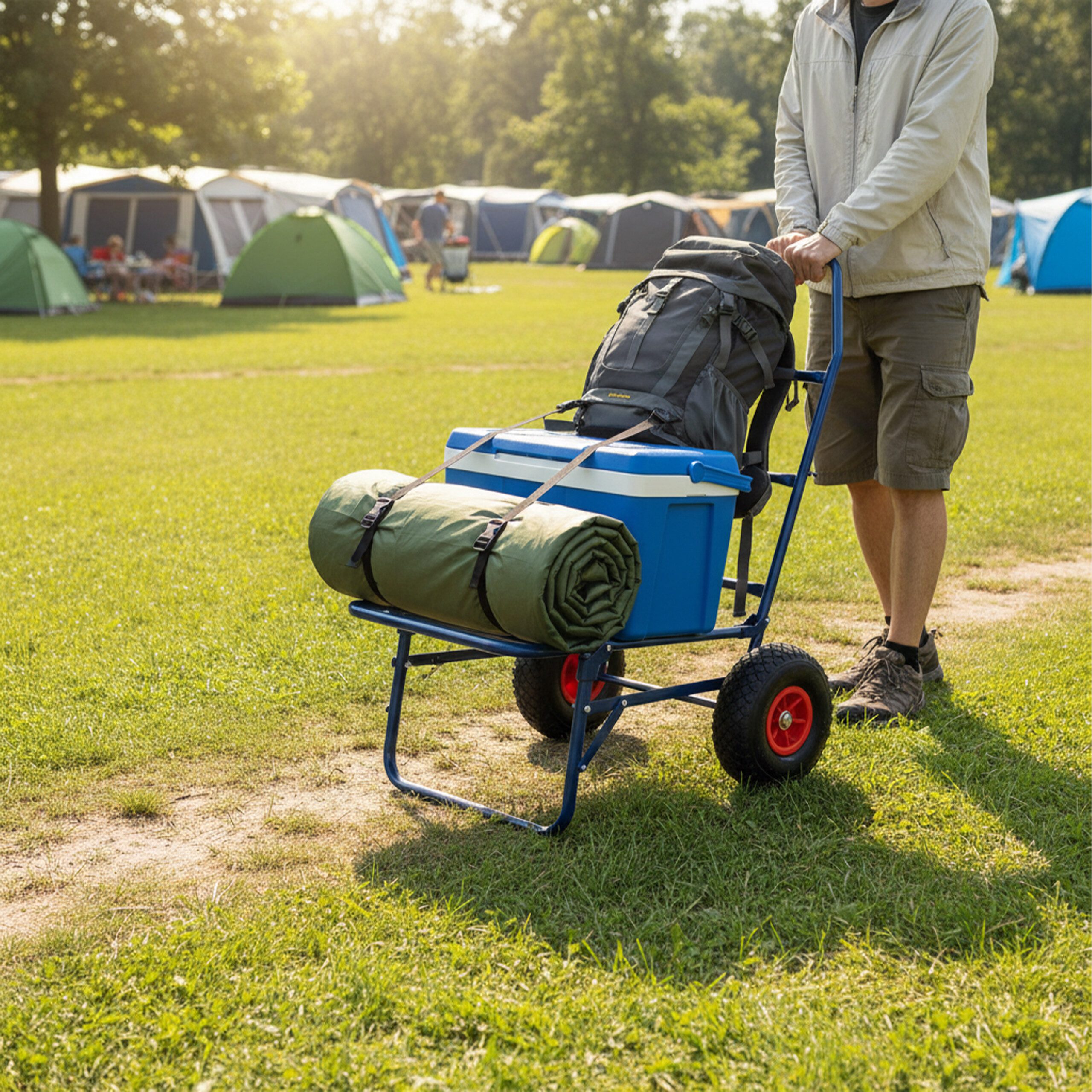 relaxdays Sackkarre Transportwagen klappbar 80kg, blau