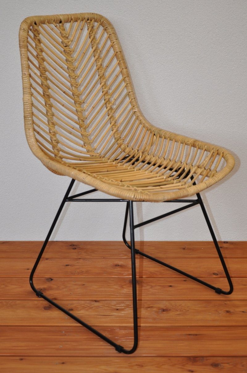 Rattani Rattanstuhl Rattanstuhl, Rattansessel Porches honigfarben, Rattan + Metall