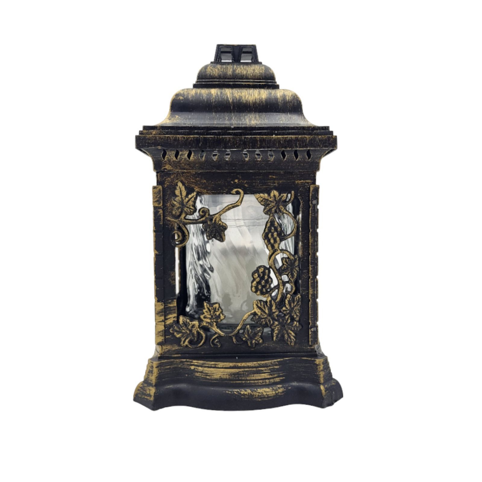 BURI Kerzenlaterne Grablaterne mit Öllicht 26cm Gold Grabschmuck Grabkerze günstig online kaufen