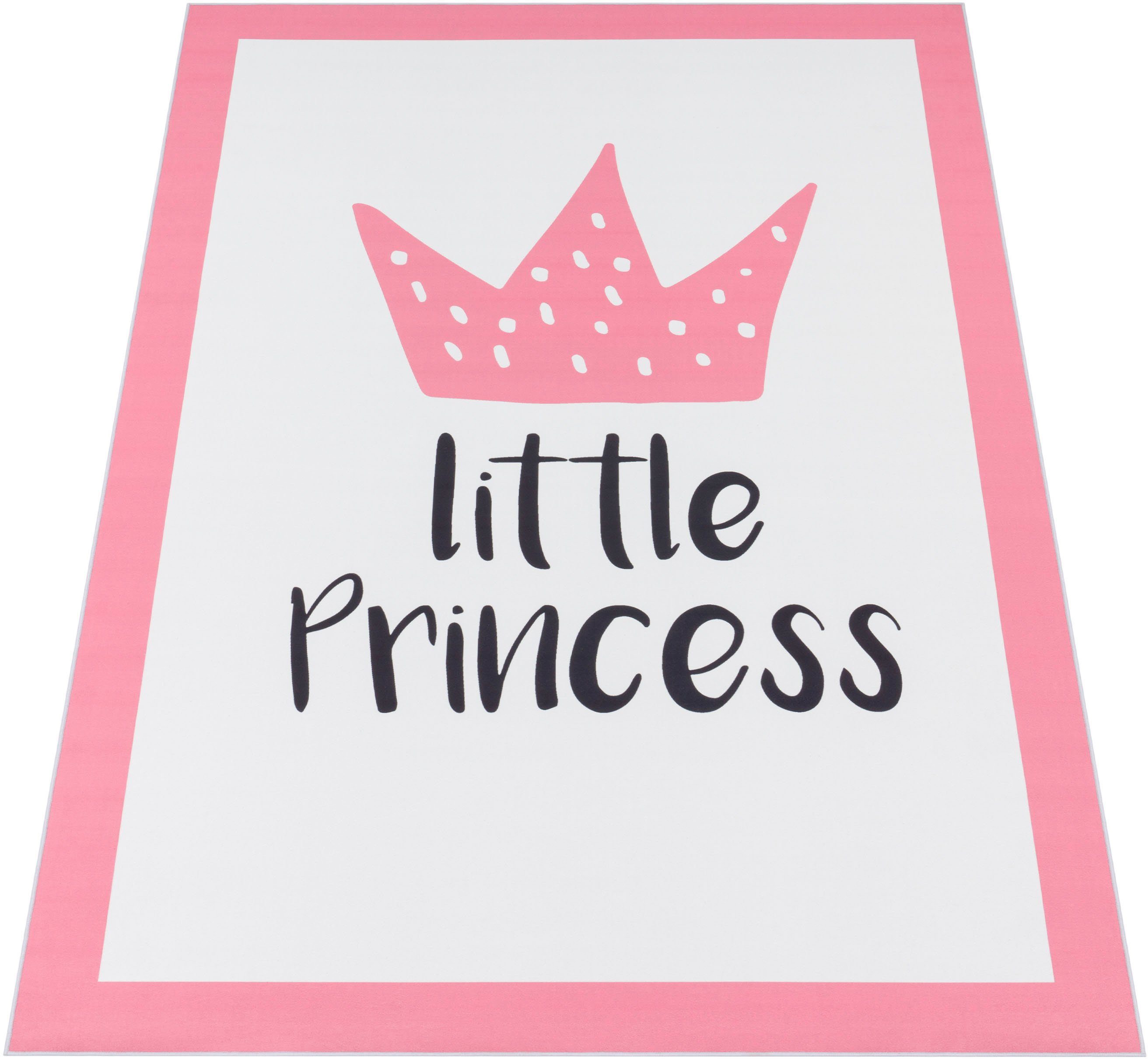 Paco Home Kinderteppich Aleyna 111, rechteckig, Höhe: 6 mm, Kurzflor, Kinder Design, niedliches Motiv mit Schriftzug, Kinderzimmer