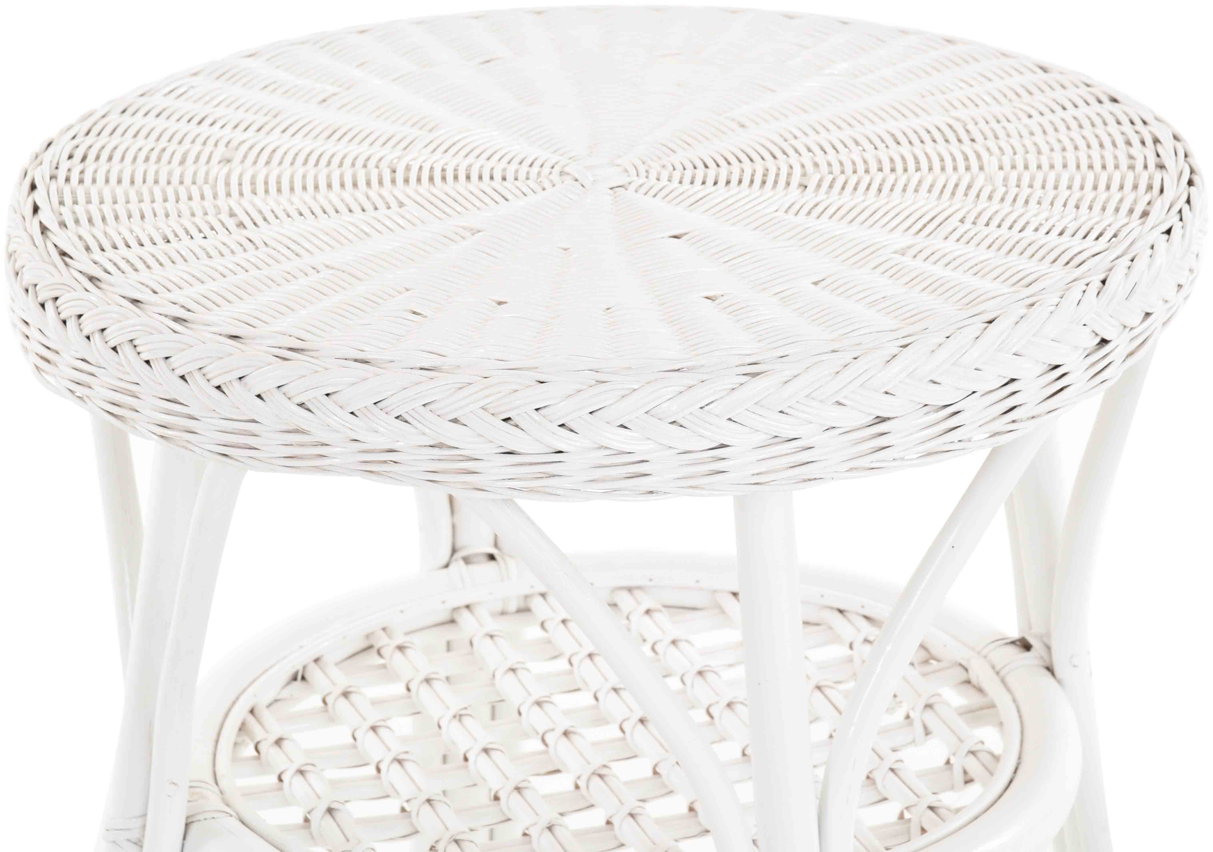 Krines Home Wohnzimmertisch Rattan Beistelltisch Rund Couchtisch Rattantisch für Wohnzimmer Tisch, mit Ablage – Bild 4 von 5