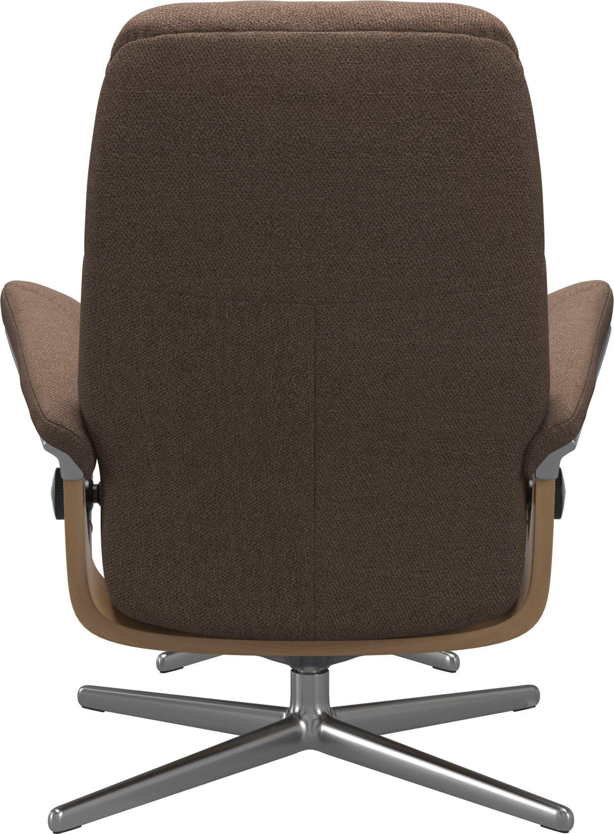 Stressless® Relaxsessel Consul Base, Cross L, Eiche Relaxsessel mit mit Hocker, (Set, & Hocker), Holzakzent Größe mit M S