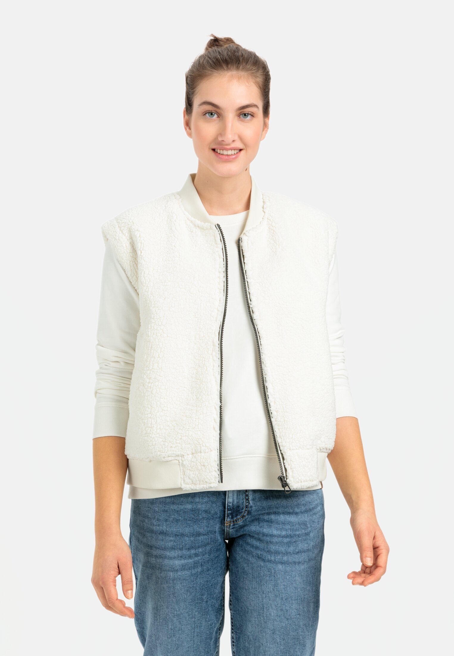 Fleeceweste mit Strickbündchen