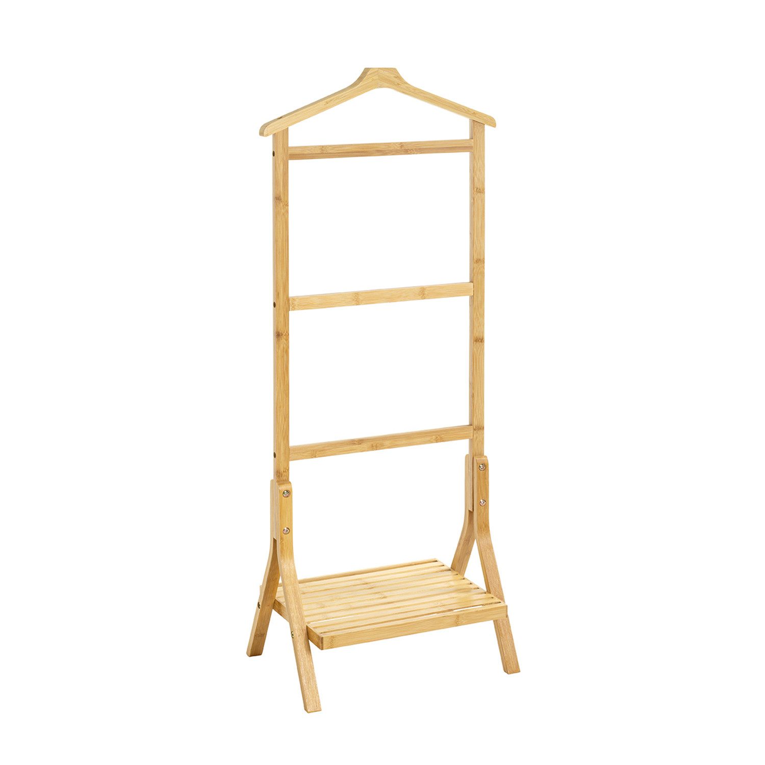 HAKU Herrendiener Herrendiener natur - Kleiderständer, Bambus - B 46xH 115xT 28 cm, (1xHerrendiener, Stummer Diener - Herrenständer), Herrendiener aus Bambus, Stiller Diener, Stummer Diener