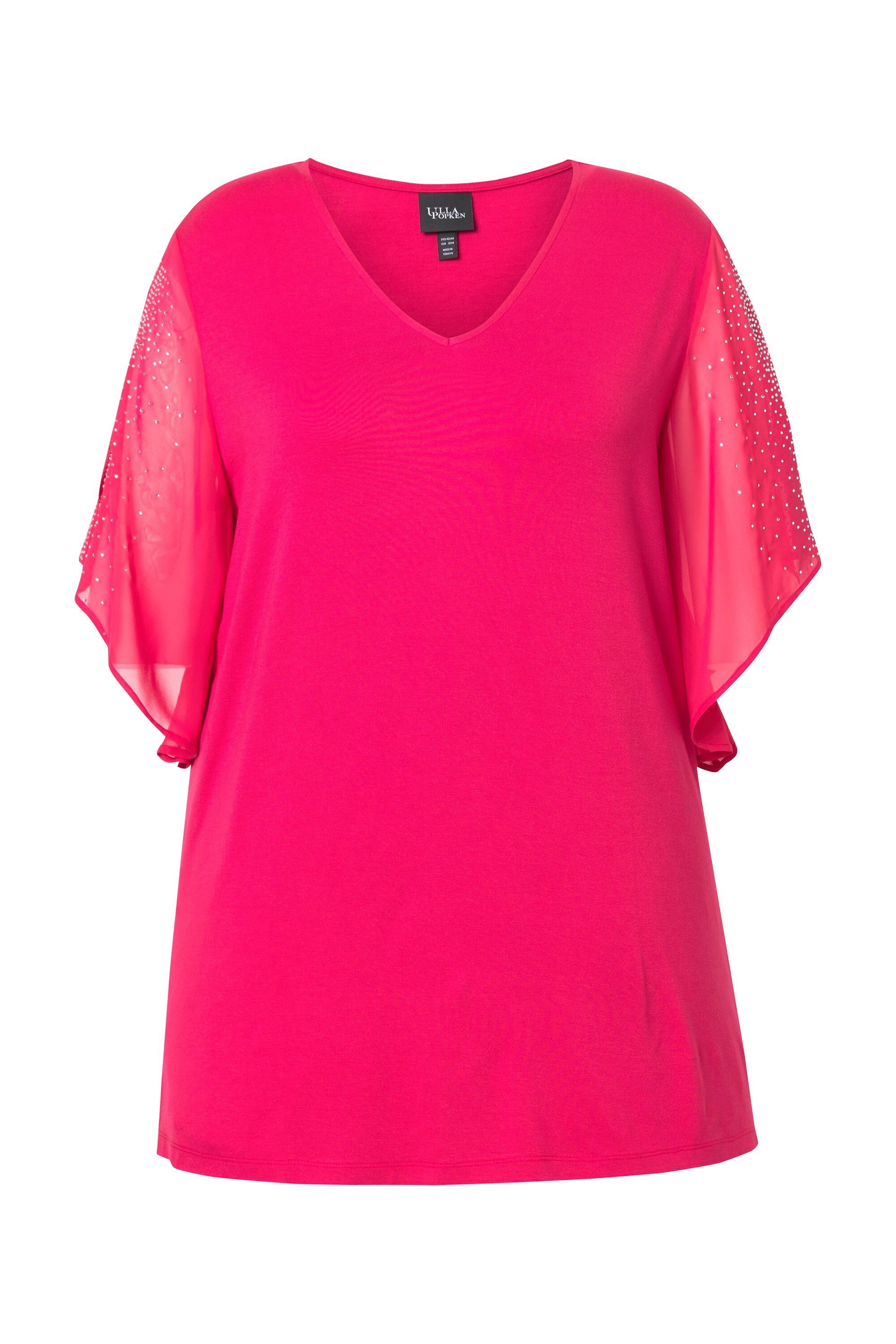 T-Shirt T-Shirt Ziersteine A-Linie V-Ausschnitt