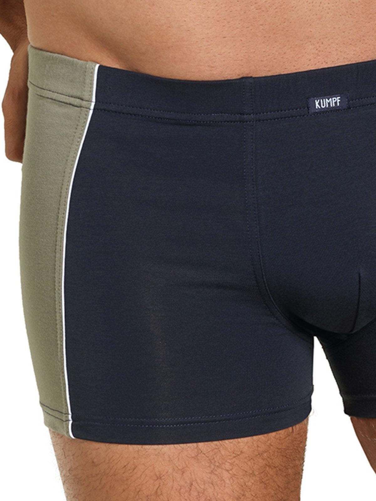 (Packung, hohe navy-olivgrün 3er Cotton 3-St) Herren Pants Pants Markenqualität Retro Pack KUMPF Bio