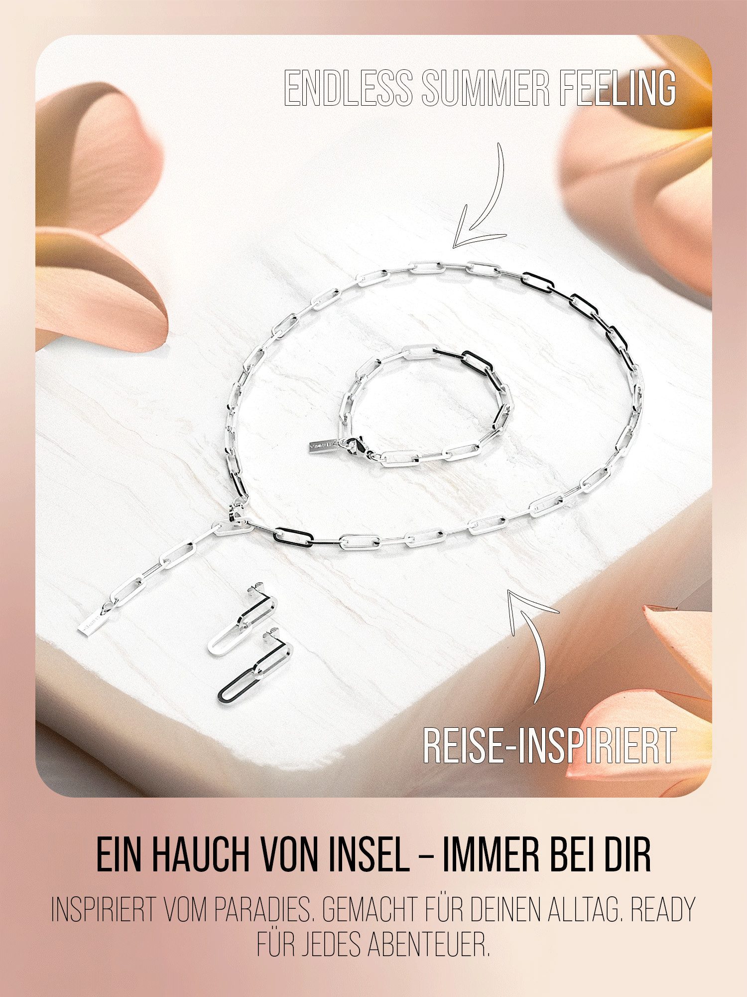 THIORA Schmuckset 'Island Links' Schmuckset Damen – Halskette, Armband, Ohrringe (Schmuckset, Bestehend aus Halskette, Armband und Ohrringen, Inkl. Schmuckbox), – Bild 5 von 5