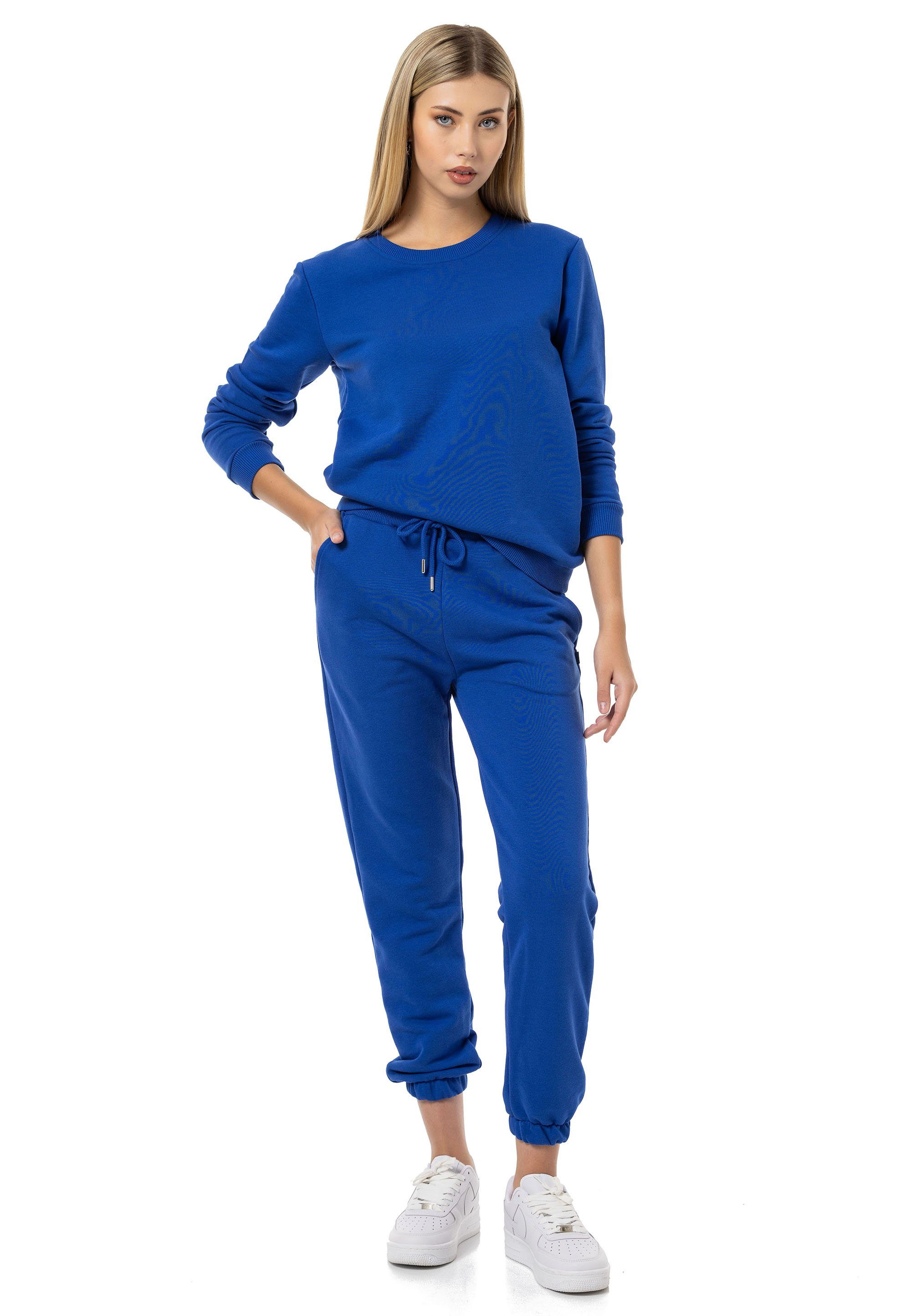 RedBridge Saxeblau Sweatshirt Rundhals Qualität Pullover Premium