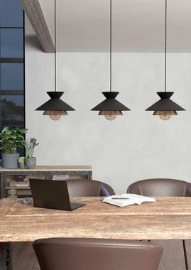 EGLO Hängeleuchte GRIZEDALE, ohne Leuchtmittel, Pendelleuchte, Esszimmerlampe, Japandi-Design aus Metall in Schwarz