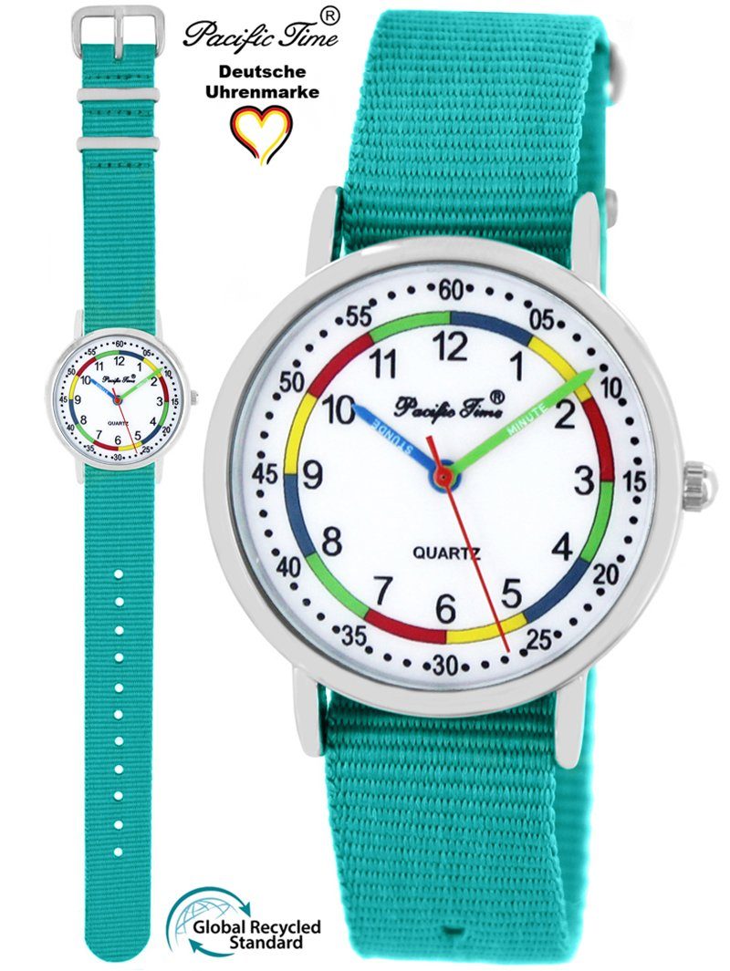 Pacific Time Quarzuhr Kinder Armbanduhr First Lernuhr nachhaltiges Wechselarmband, Mix und Match Design - Gratis Versand