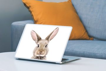 MuchoWow Wandsticker Kaninchen - Tiere - Natur - Braun (1 St), Laptop Folien Cover, Aufkleber, Sticker Folie, Schutz vor Kratzern