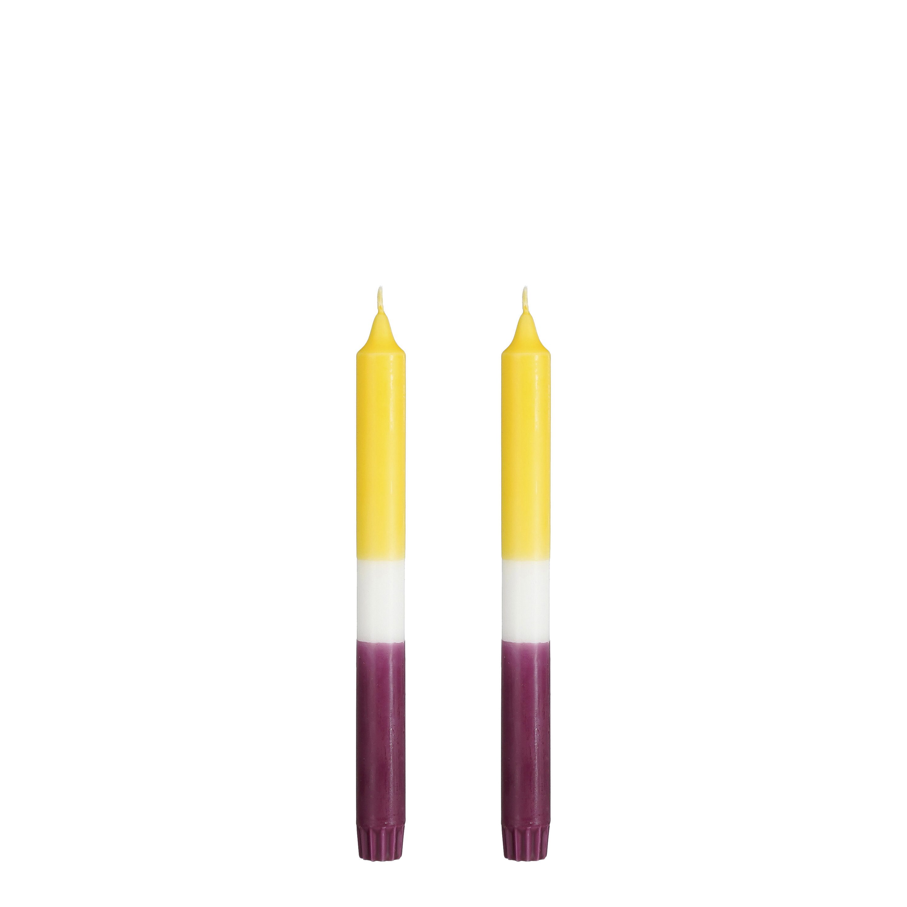 Mica Decorations Tafelkerze Mica Decorations Dip-dye Spitzkerz Stearin gelb 2 Stueck - h25xd2,2cm