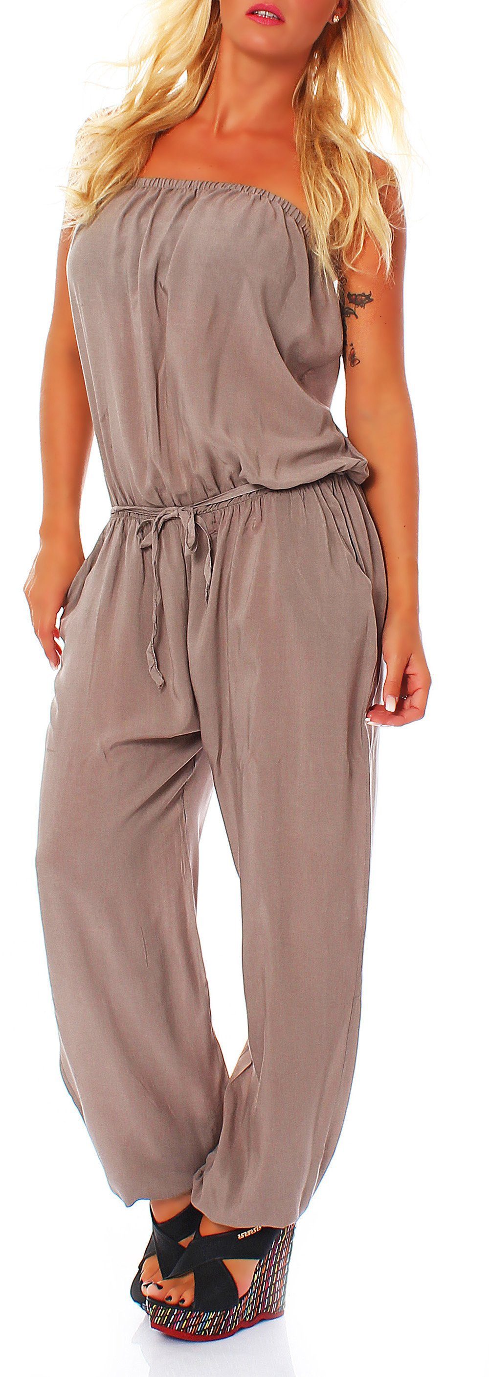 malito more than fashion Jumpsuit 4538 mit Bindeband Einheitsgröße günstig online kaufen