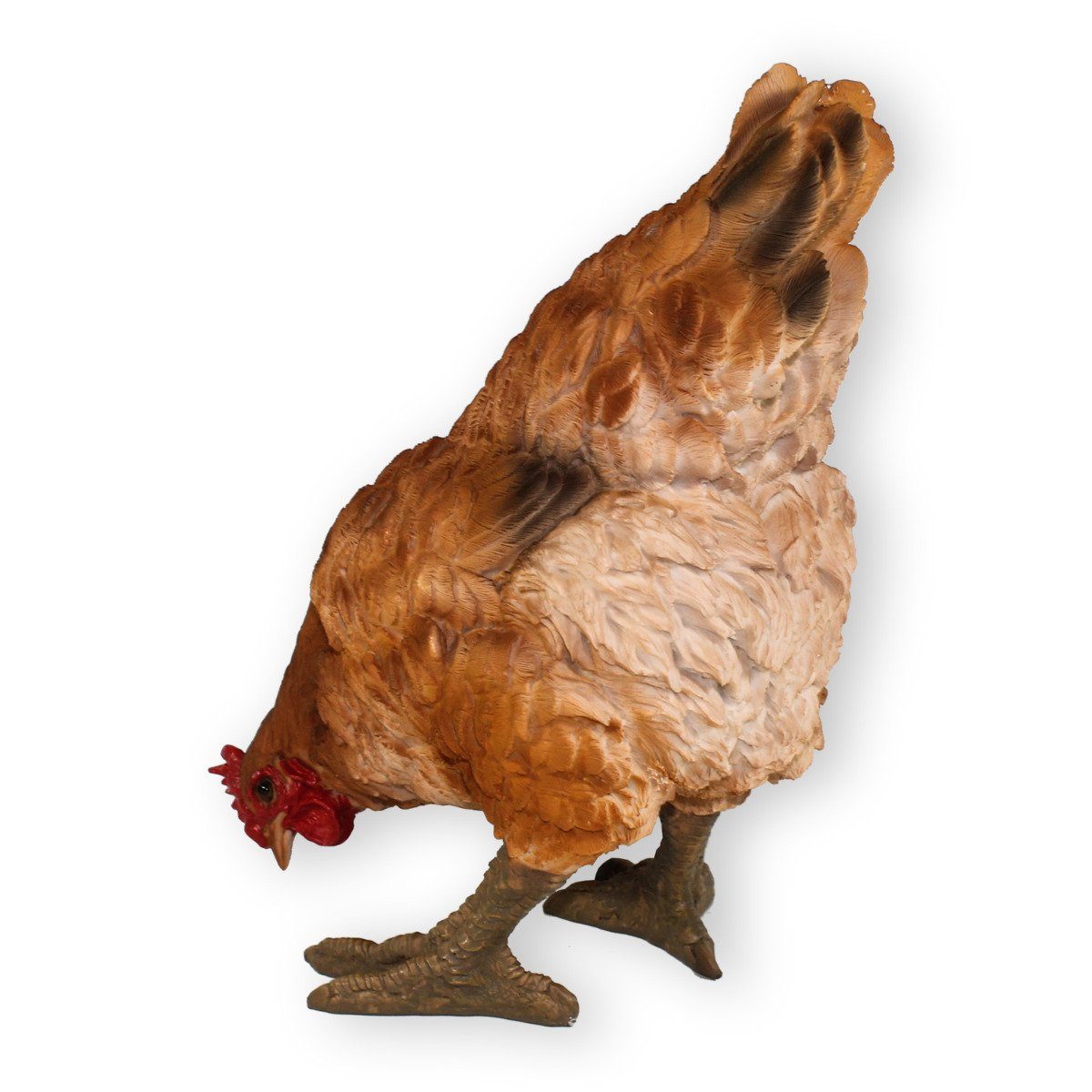 colourliving Tierfigur Gartendeko Huhn Figur Braun 35cm Pickend Deko Huhn, günstig online kaufen