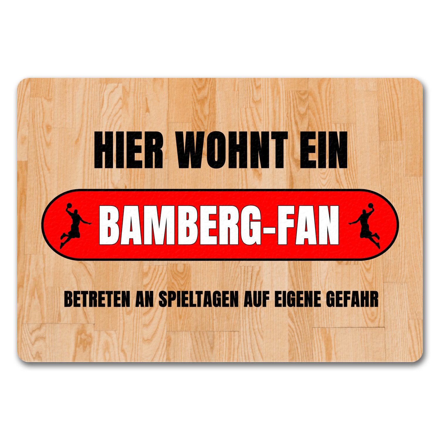Fußmatte Hier wohnt ein Bamberg Fan Fußmatte in 35x50 cm ohne Rand mit Motiv