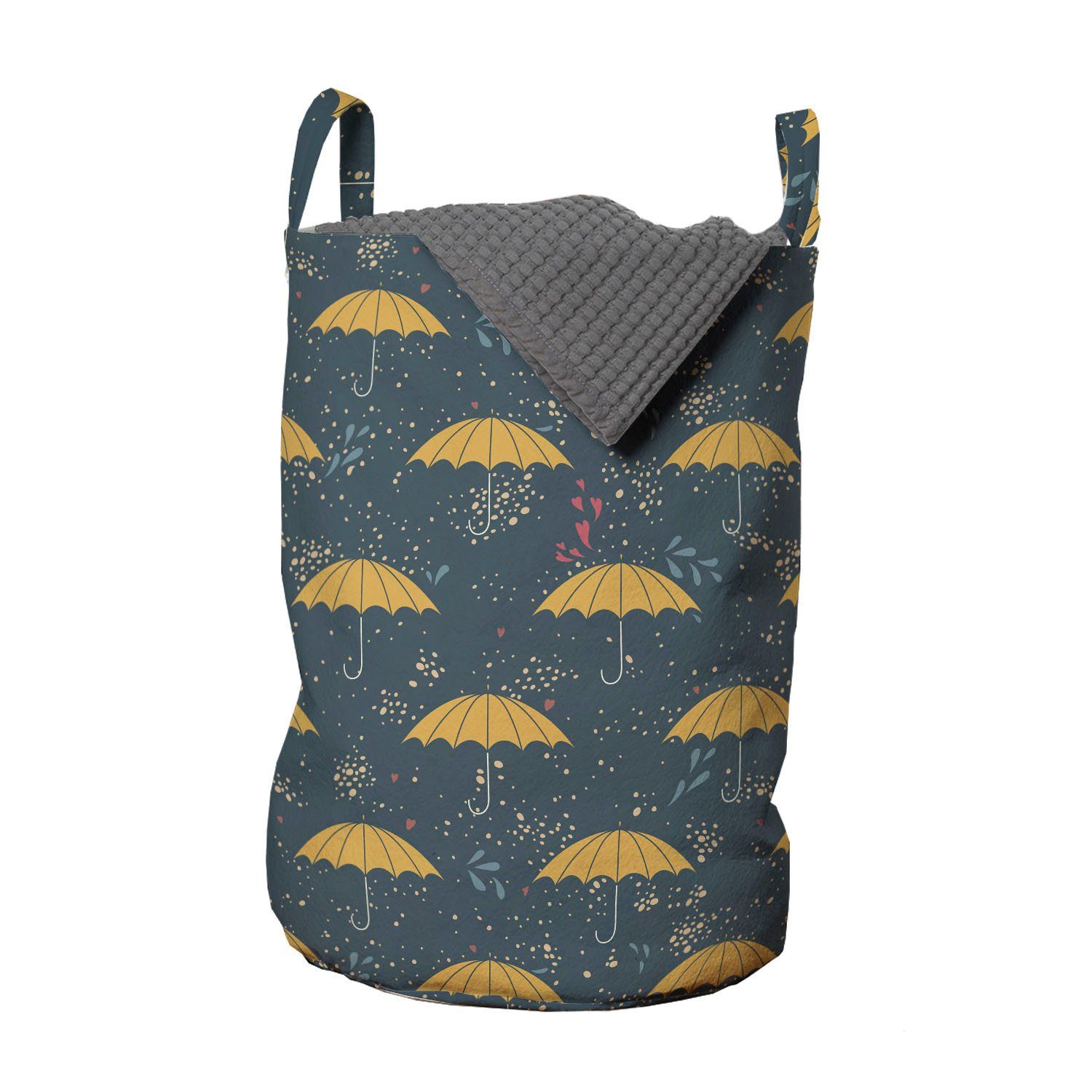 Abakuhaus Wäschesäckchen Wäschekorb mit Griffen Kordelzugverschluss für Waschsalons, Regen Crook Griff Regenschirm